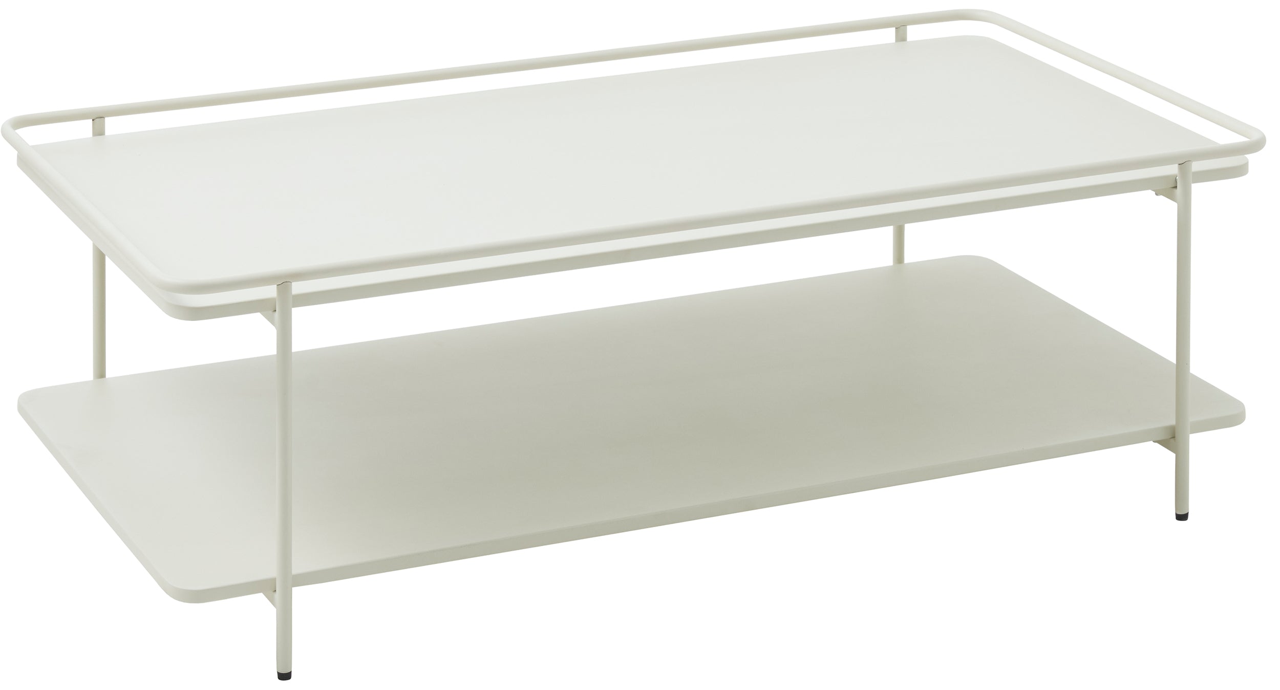 Stolik kawowy Yuba 55x110 cm z półką kremowy
