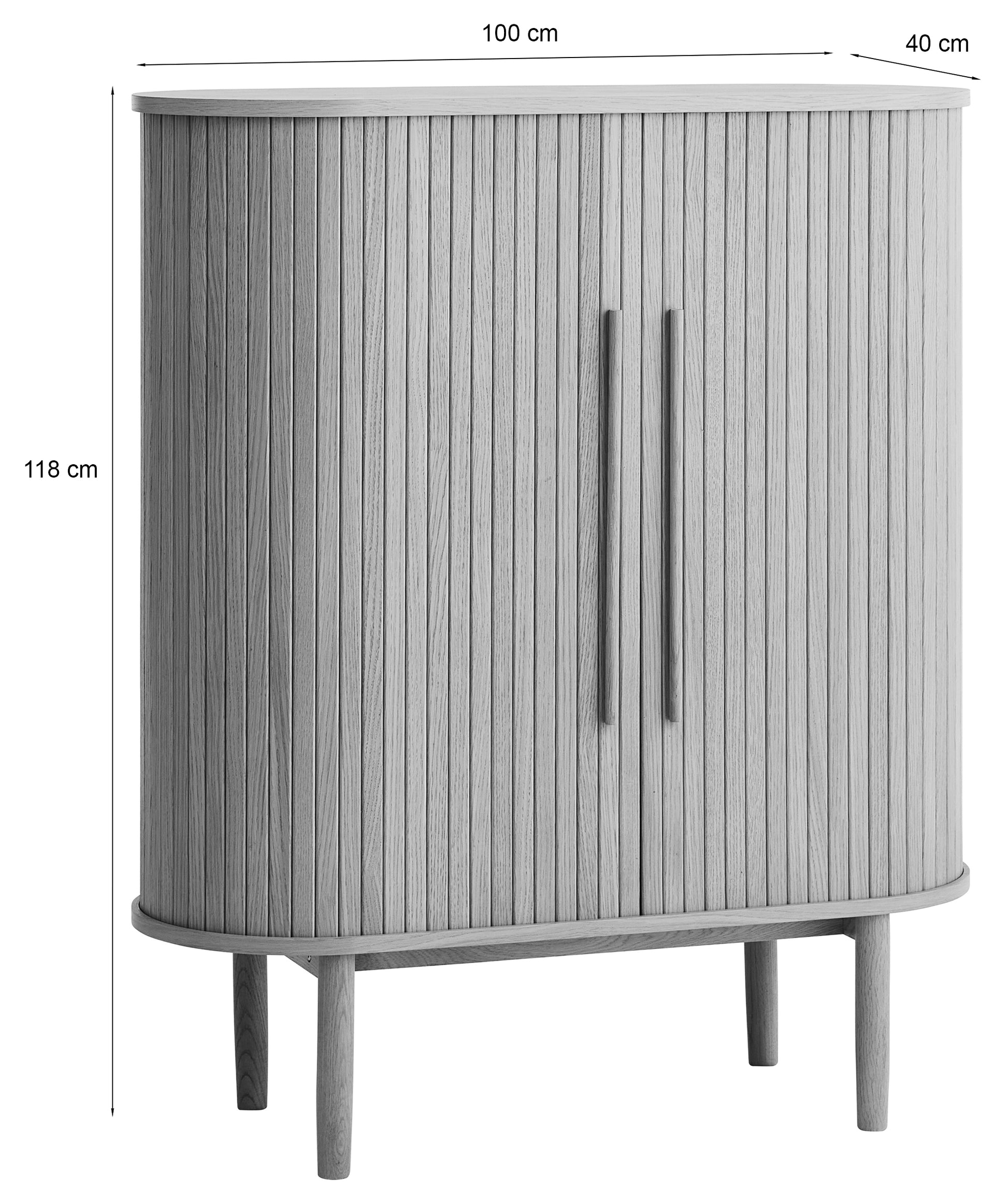 Komoda Meta 100 cm lamele dąb ciemny - wysokość 118 cm