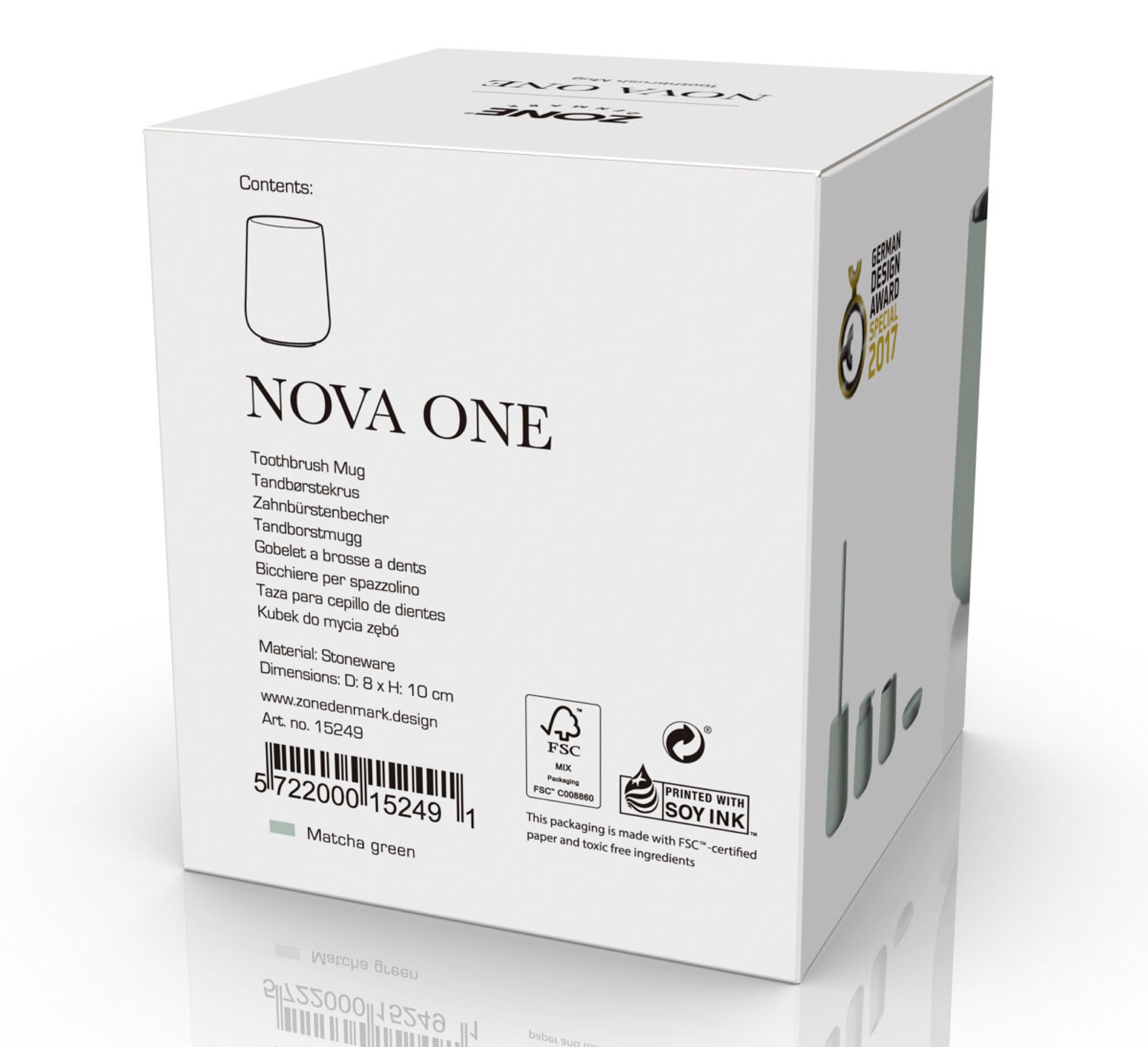 Kubek na szczoteczki do zębów Nova One zielony