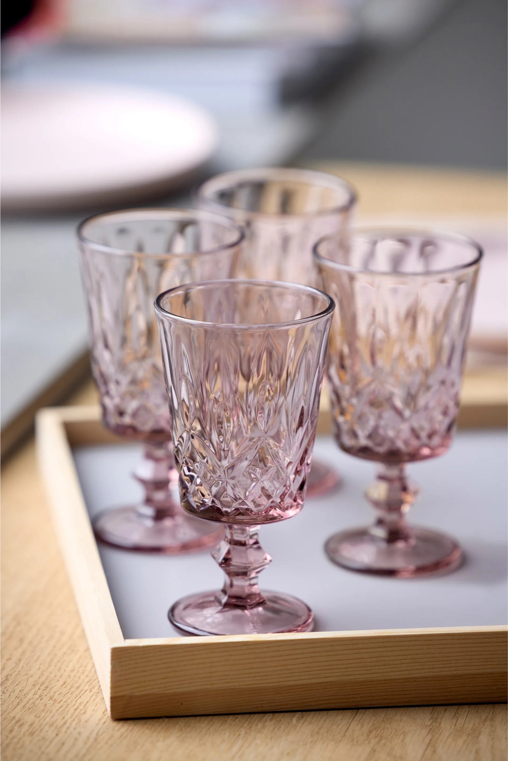Zestaw 4 kieliszków do wina Sorrento 290 ml różowe