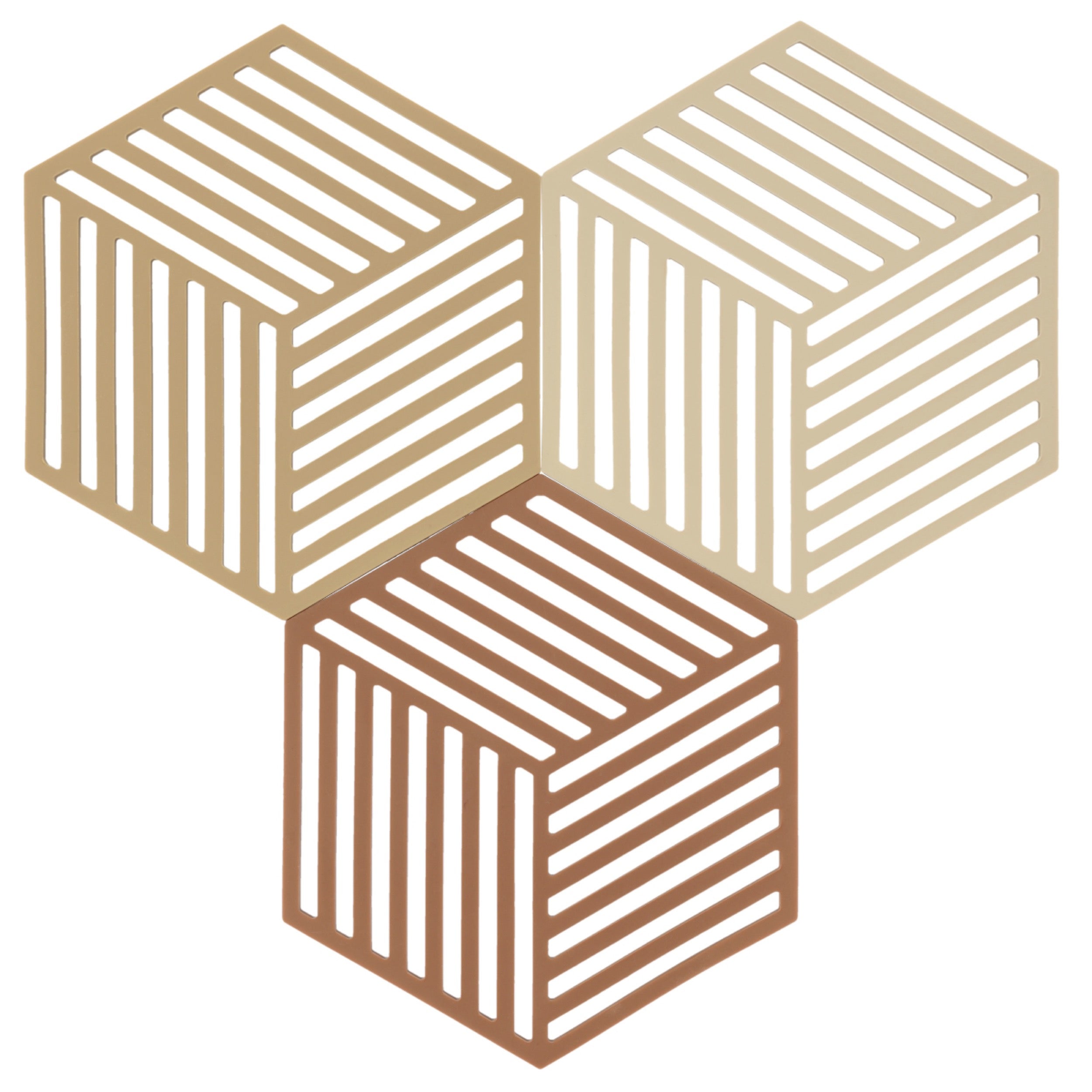 Zestaw 3 podkładek ochronnych Hexagon kolorowe