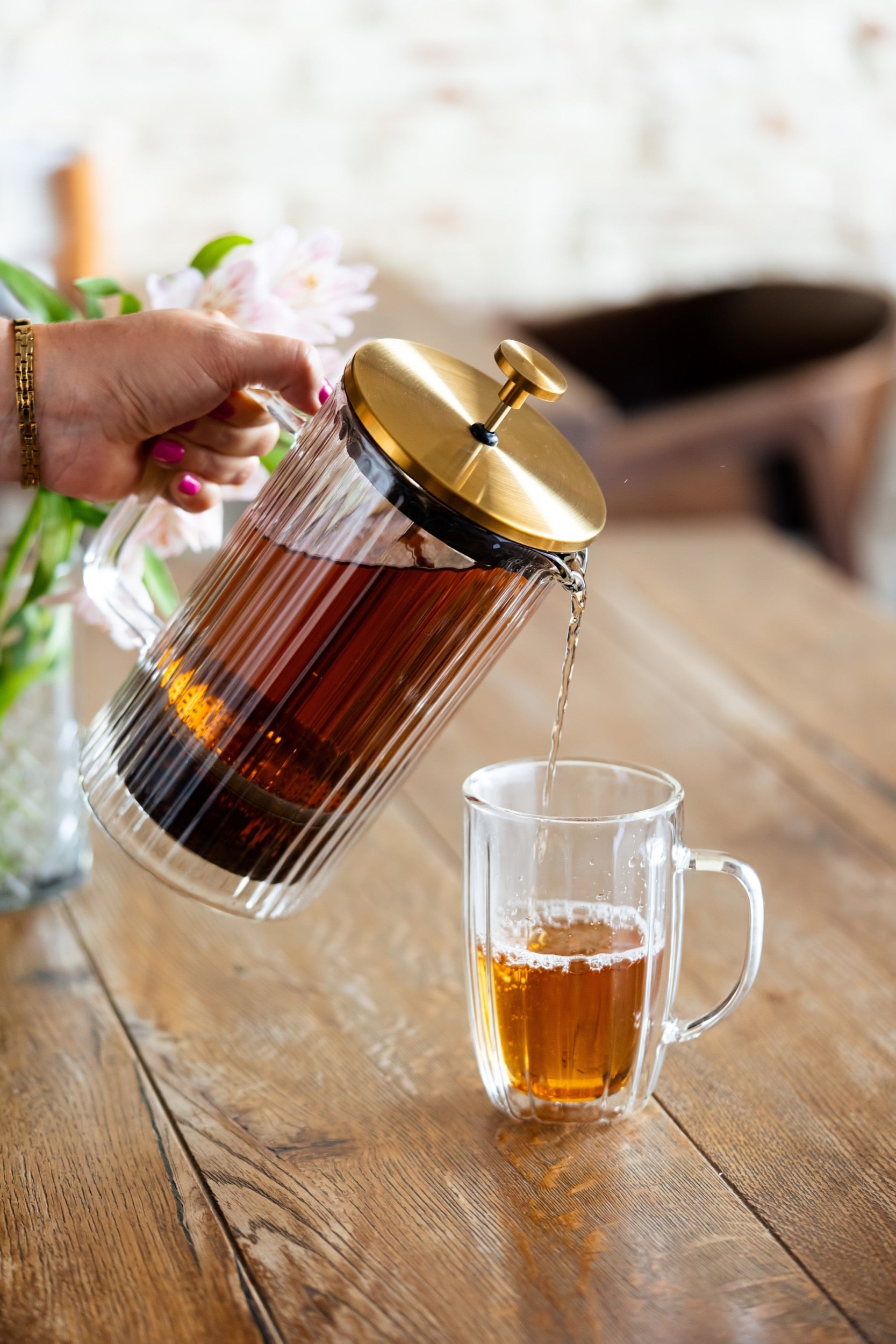 Zaparzacz do kawy i herbaty Tulip 1L złoty matowy