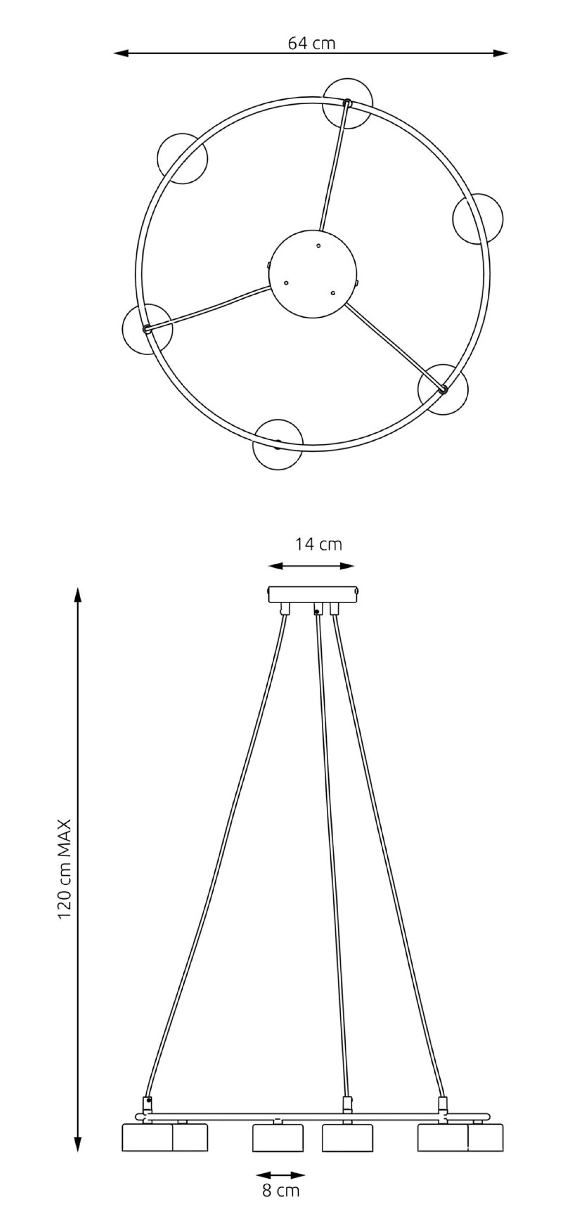 Lampa sufitowa Starlit x6  biała