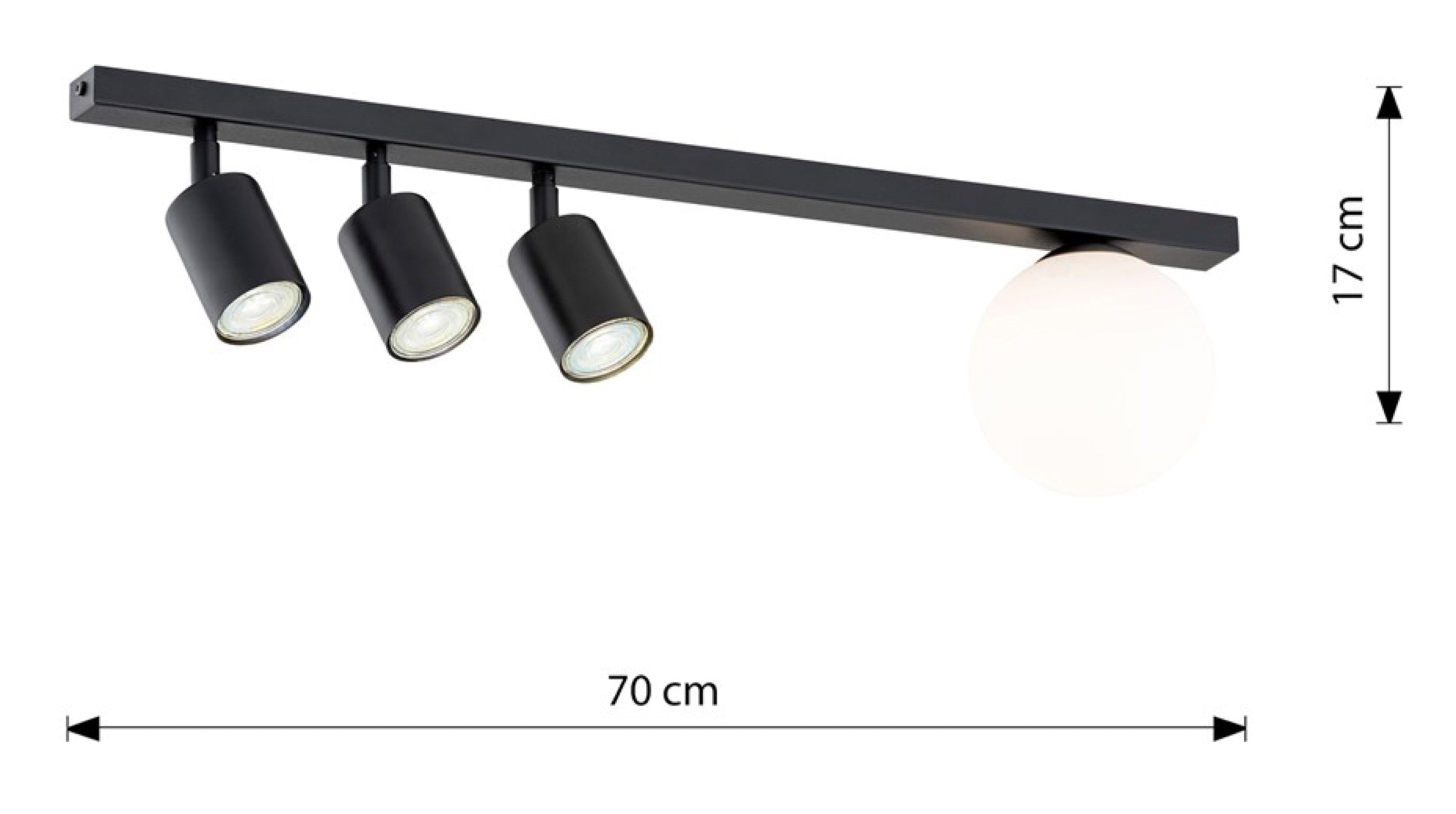 Lampa sufitowa Baster x4 czarna