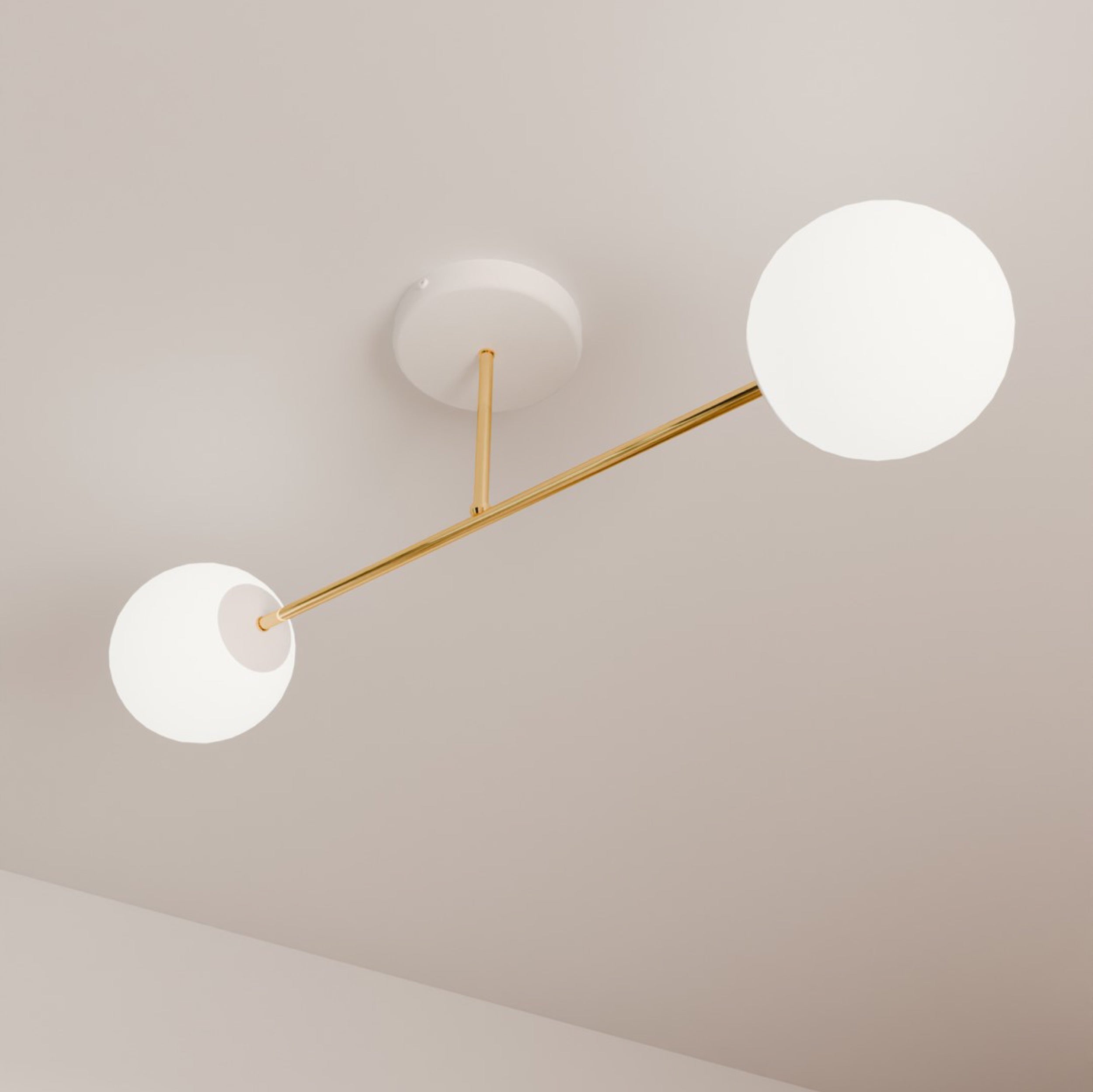 Lampa sufitowa Magnum x2 biało-złota