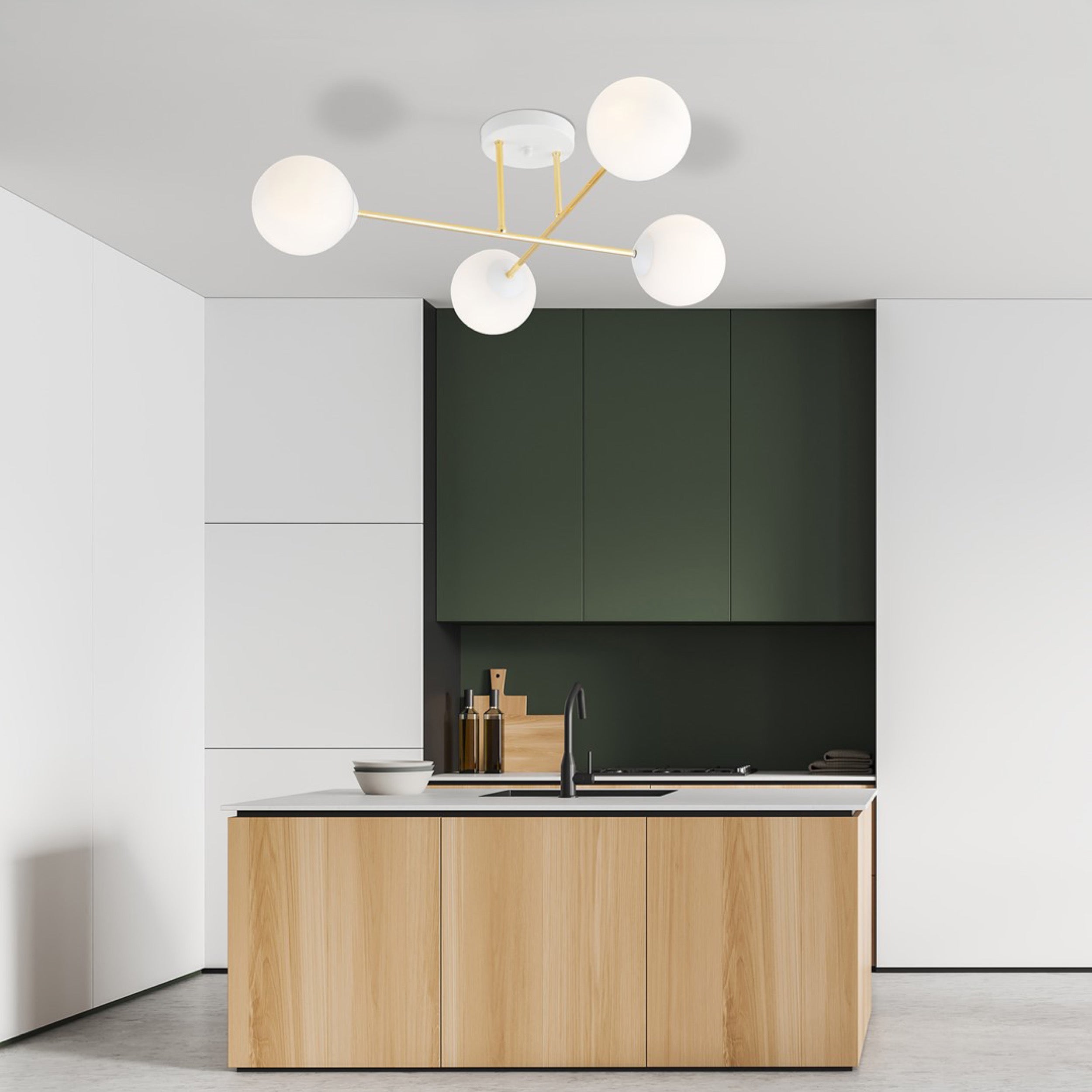 Lampa sufitowa Magnum x4 biało-złota