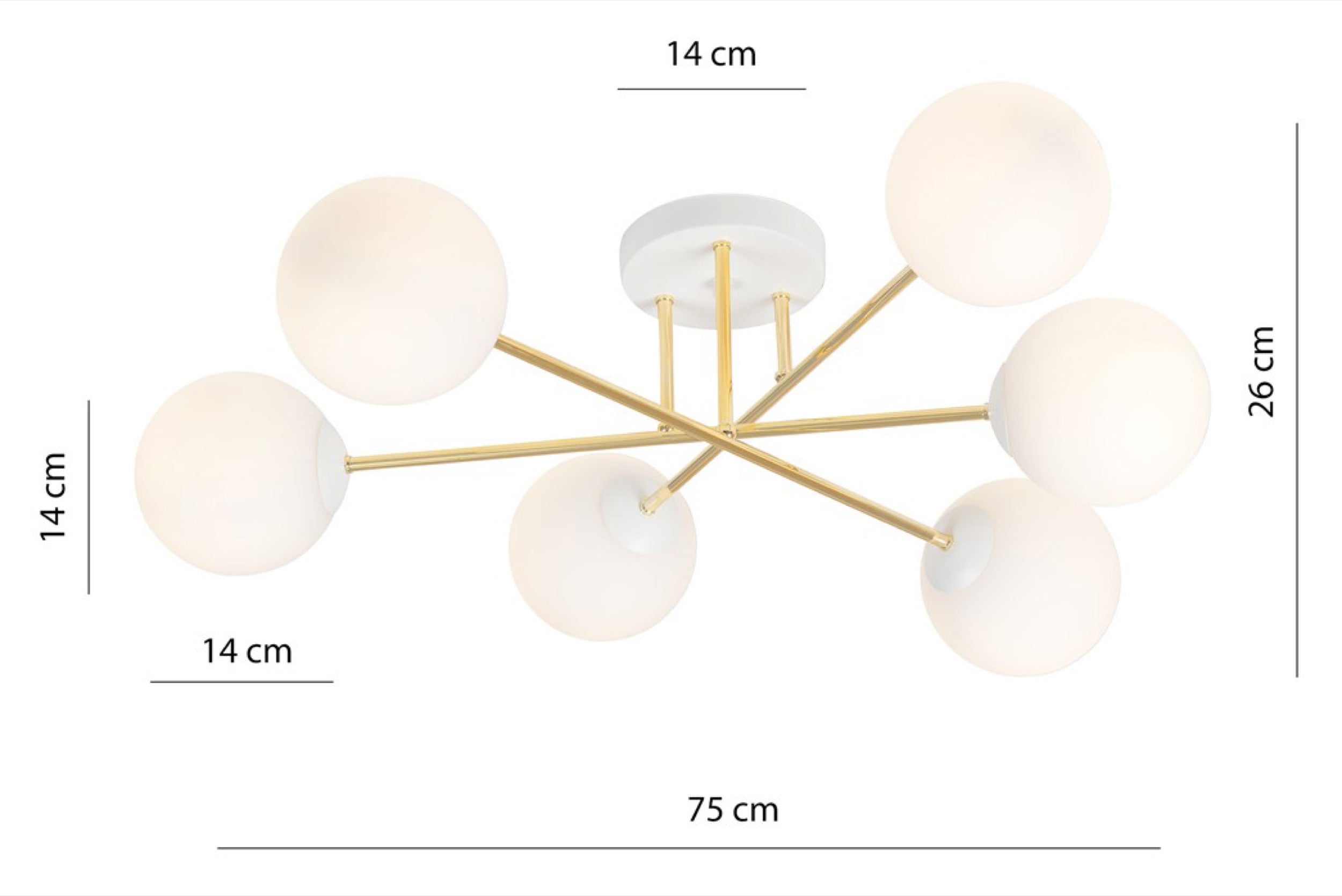 Lampa sufitowa Magnum x6 biało-złota