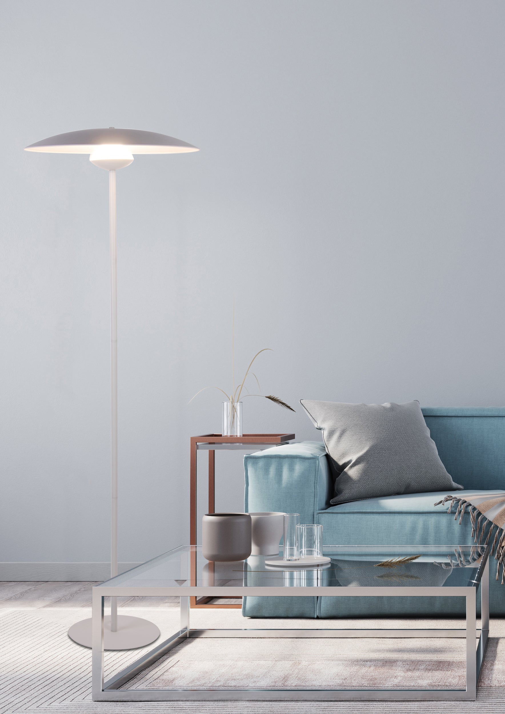Lampa Podłogowa LED Lund 140 cm biała