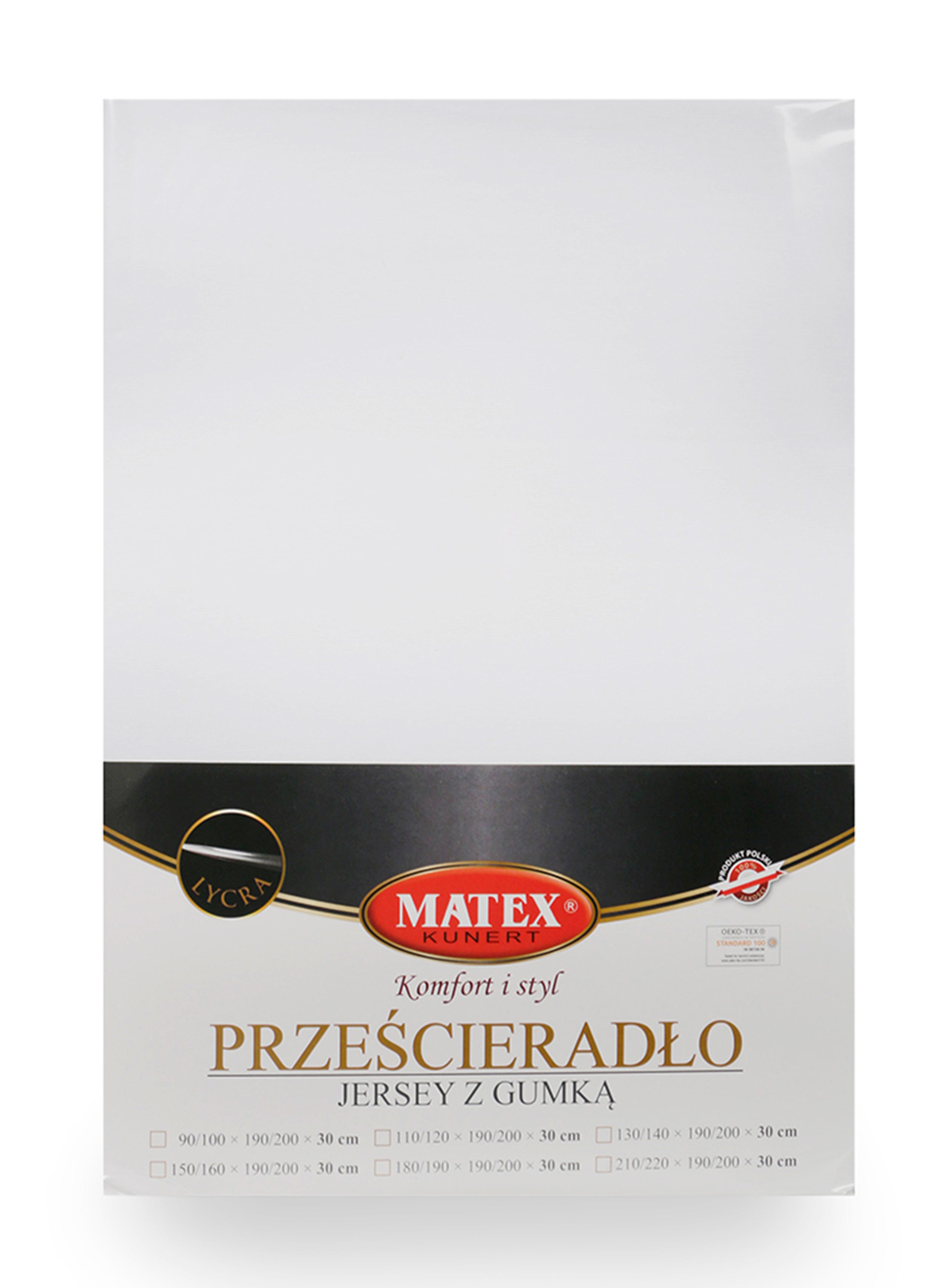 Prześcieradło jersey z lycrą Herrent  z gumą na materac 200x90 cm białe