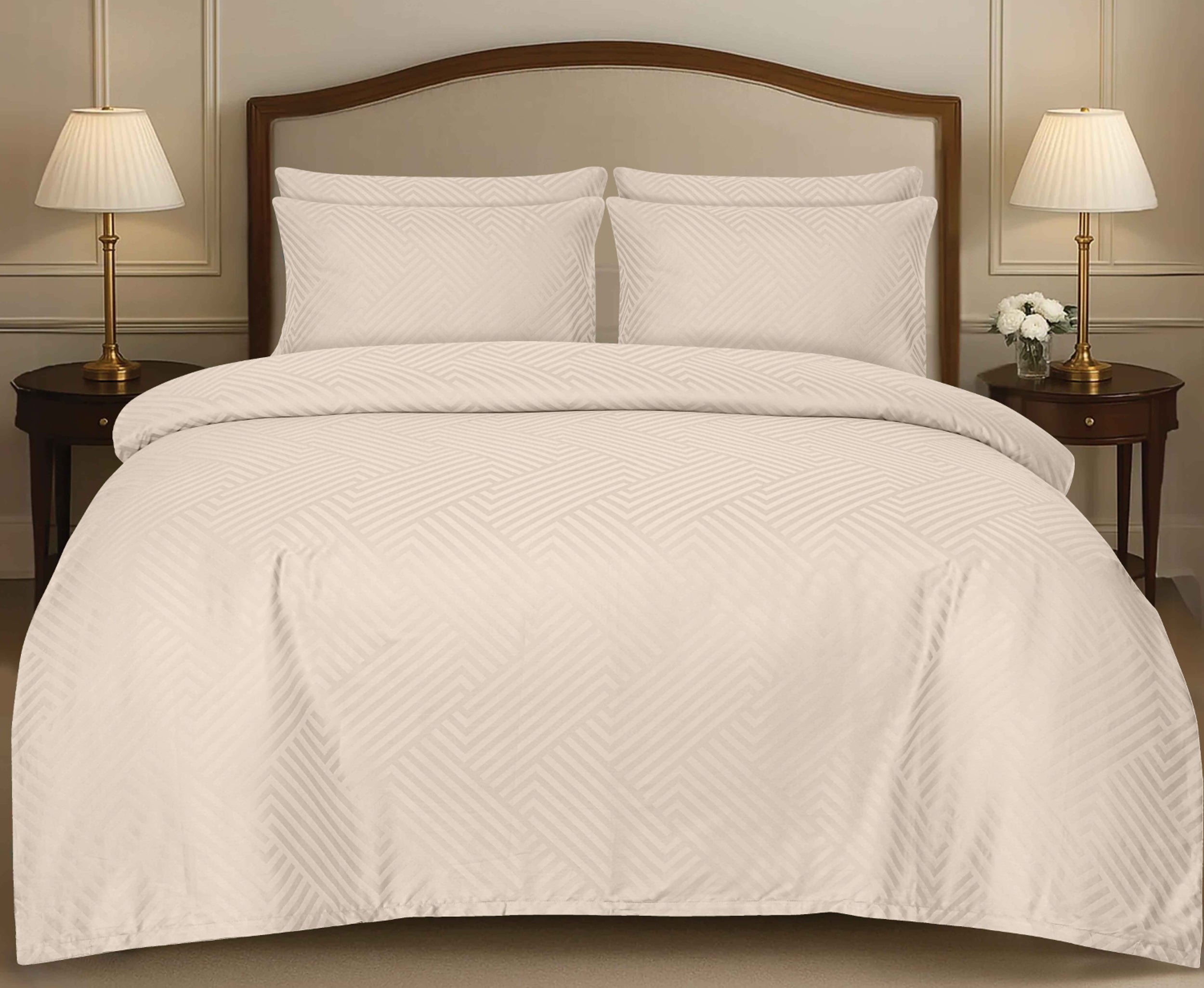Komplet pościeli z adamaszku Altasoma 160x200 z dwiema poszewkami na poduszkę 70x80 cm ivory