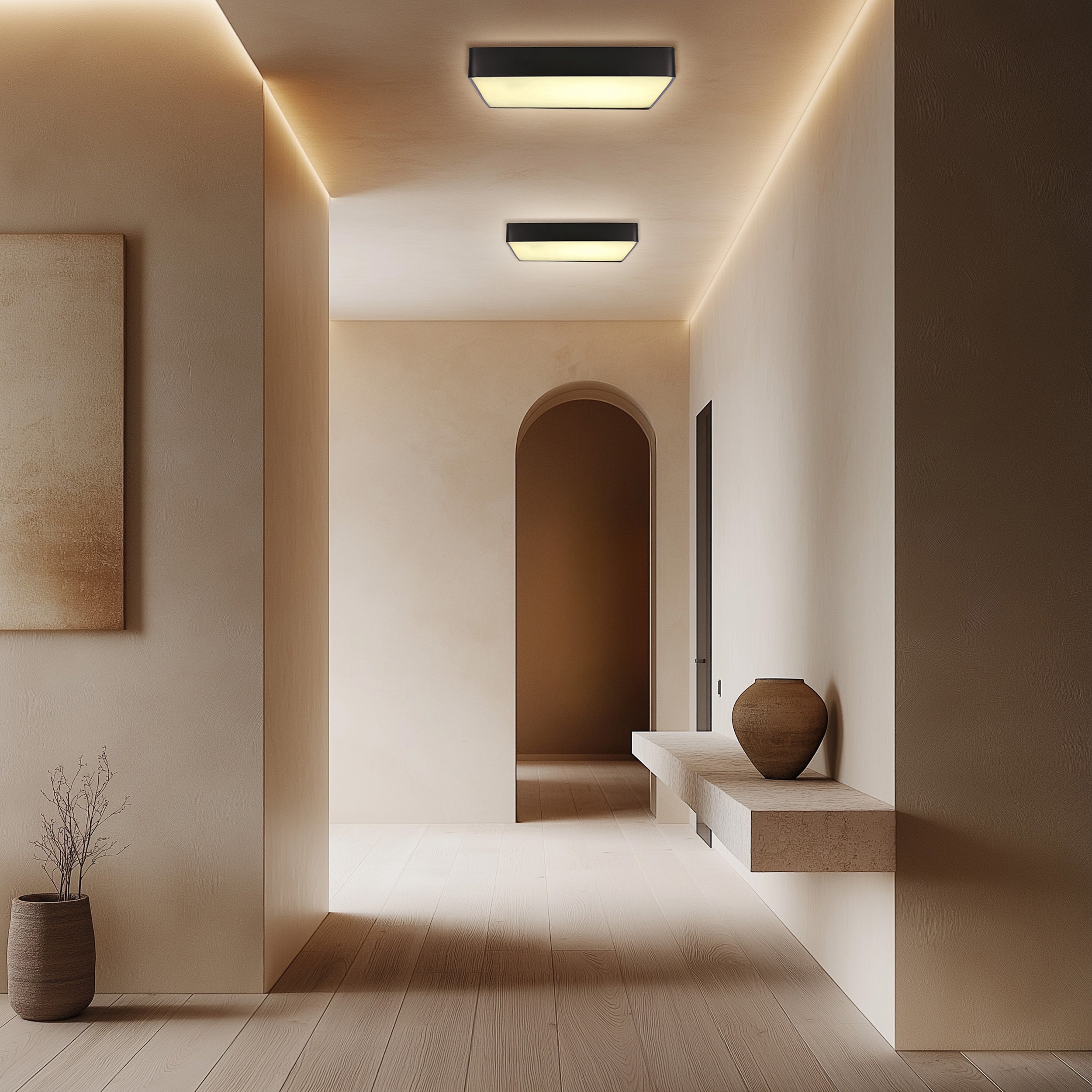Lampa sufitowa LED Quattro 35x35 kwadratowa czarna 4000K 18W z białym kloszem