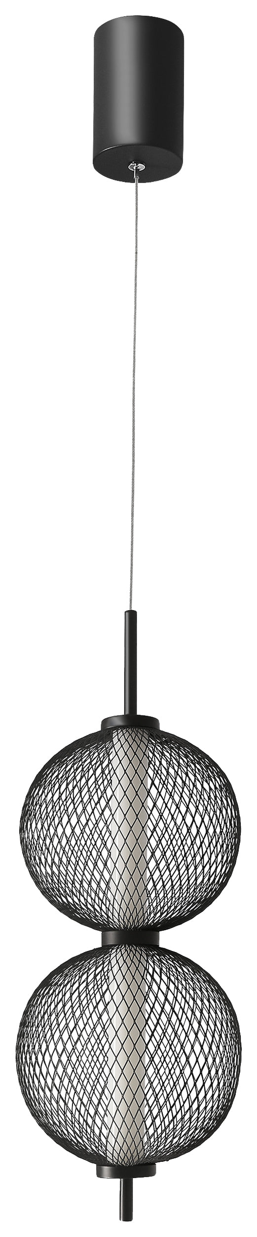 Lampa Wisząca LED Puma x2 14 cm czarna