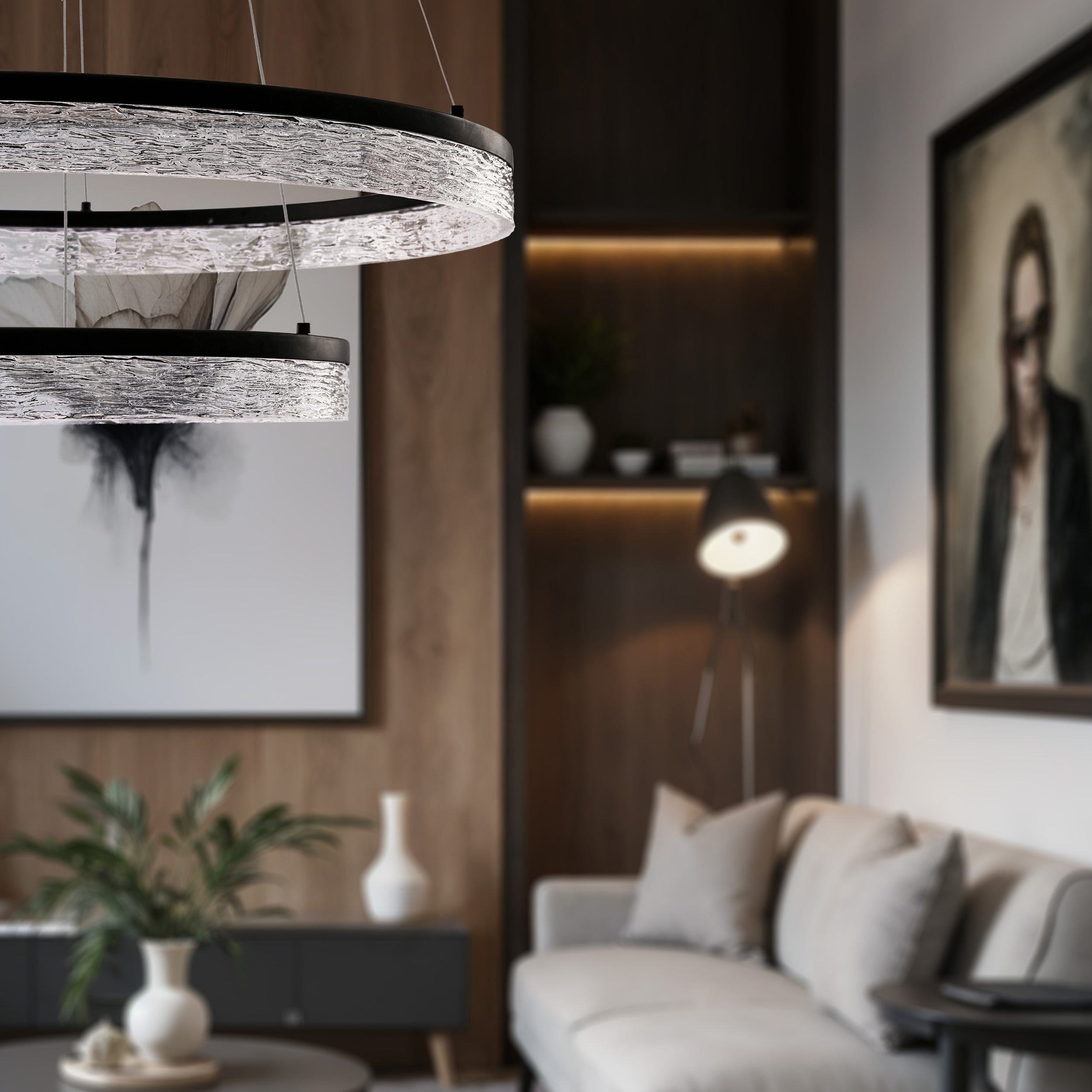 Żyrandol LED z kryształkami Frozi x2 czarny