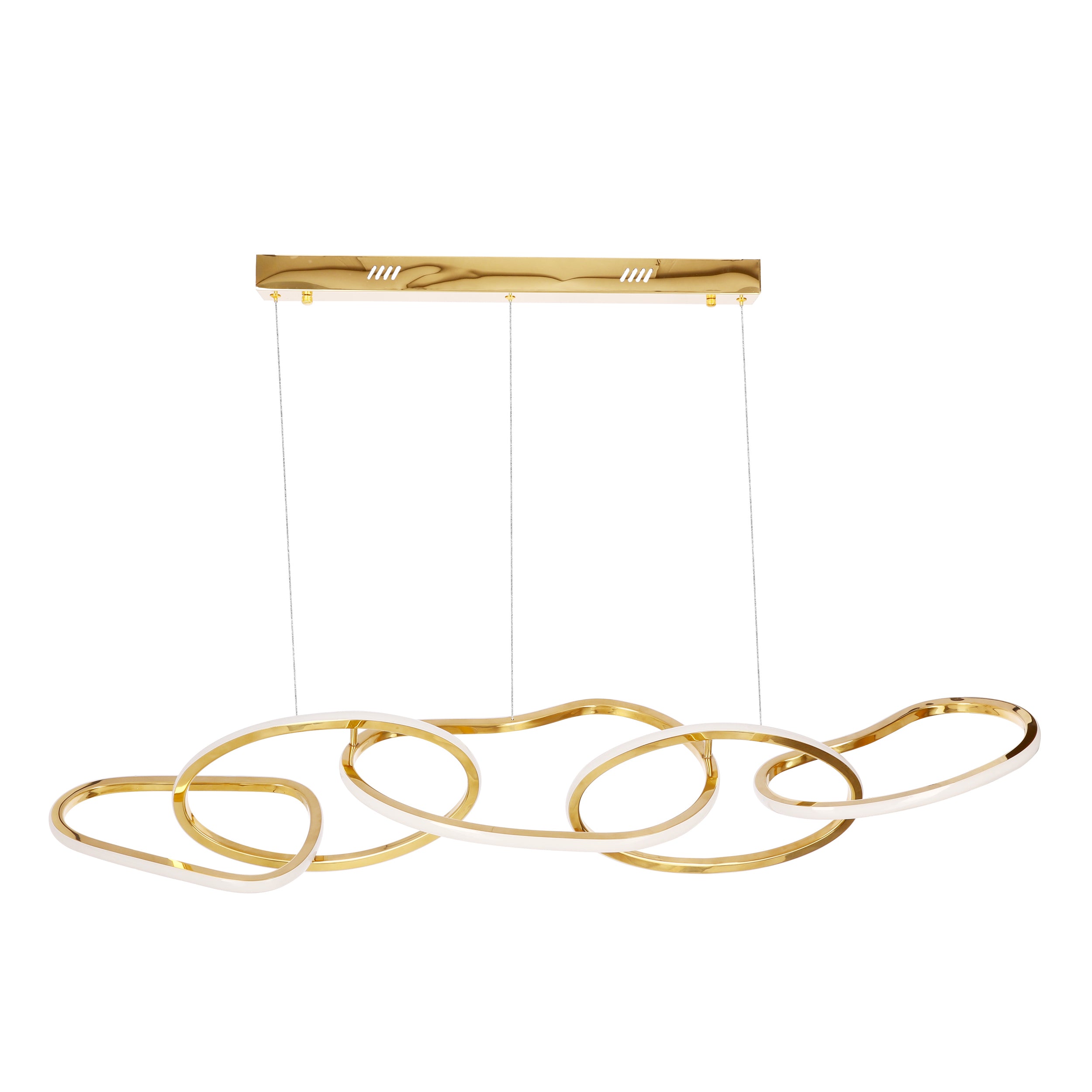 Lampa wisząca LED Anneli złota 3000K 45W z białą maskownicą