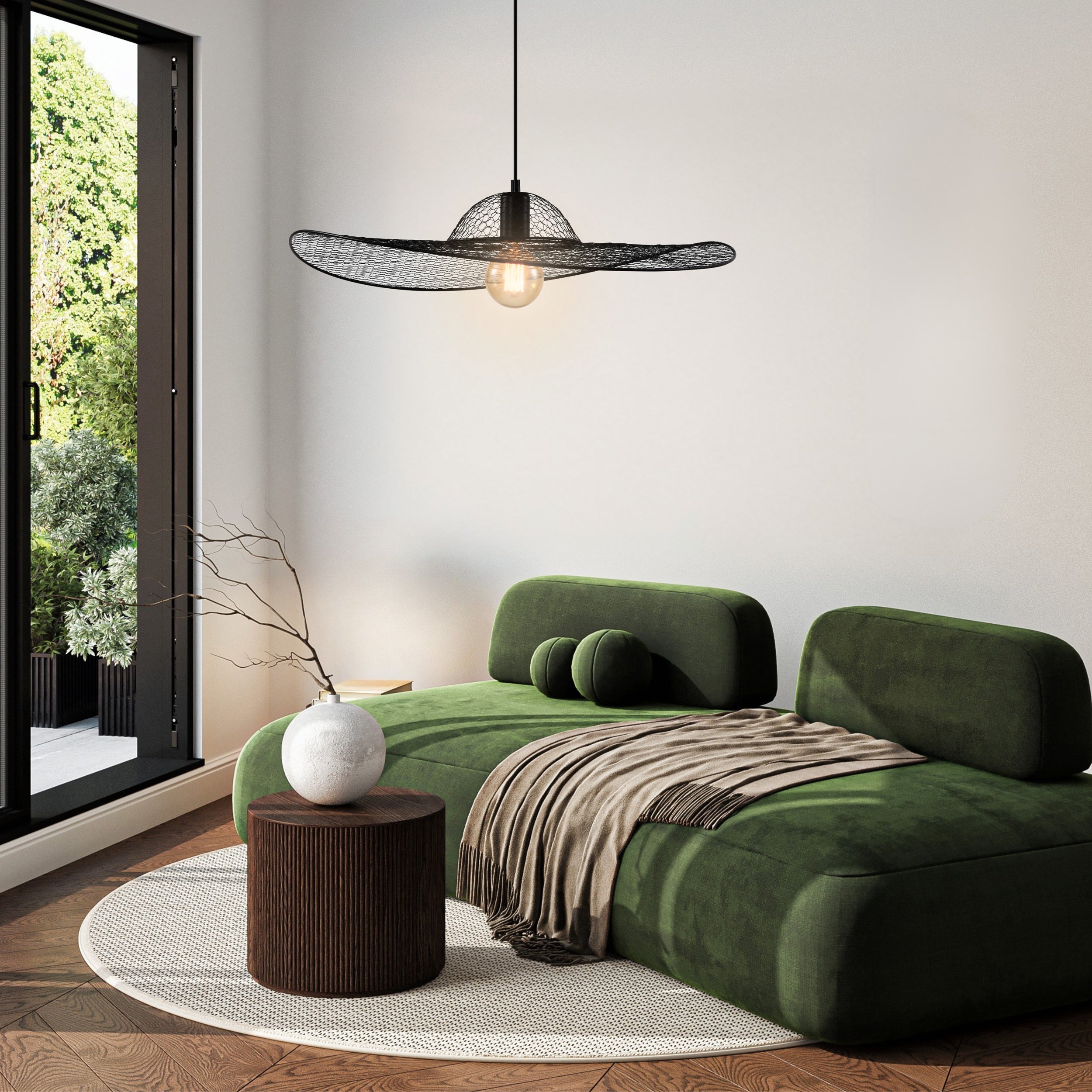 Lampa sufitowa Deco czarna E27 40W z czarnym abażurem