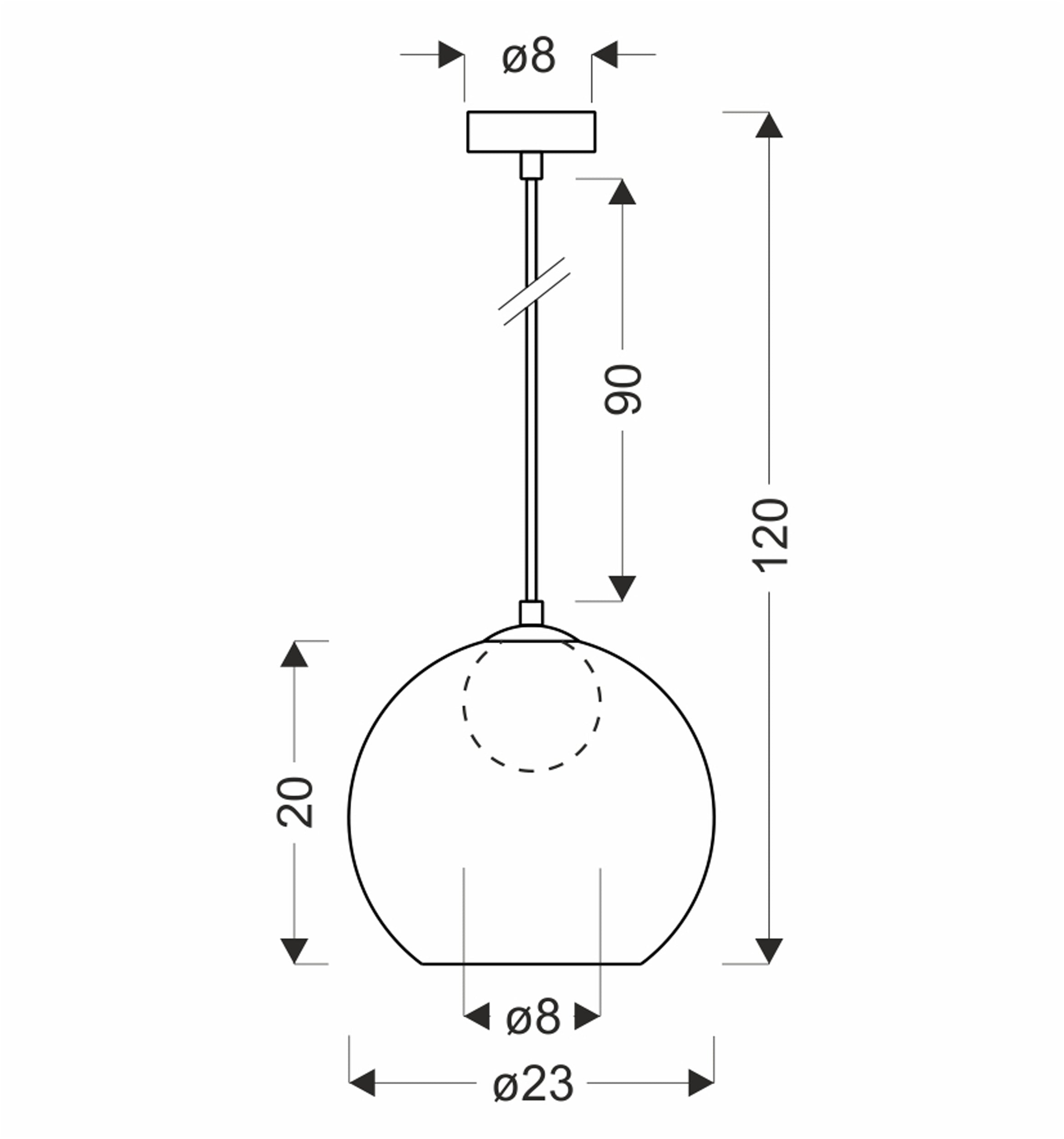 Lampa sufitowa Brin czarna G9 15W z dymiono-białym kloszem
