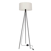 Lampa podłogowa Shanti czarna E27 40W z szarym abażurem