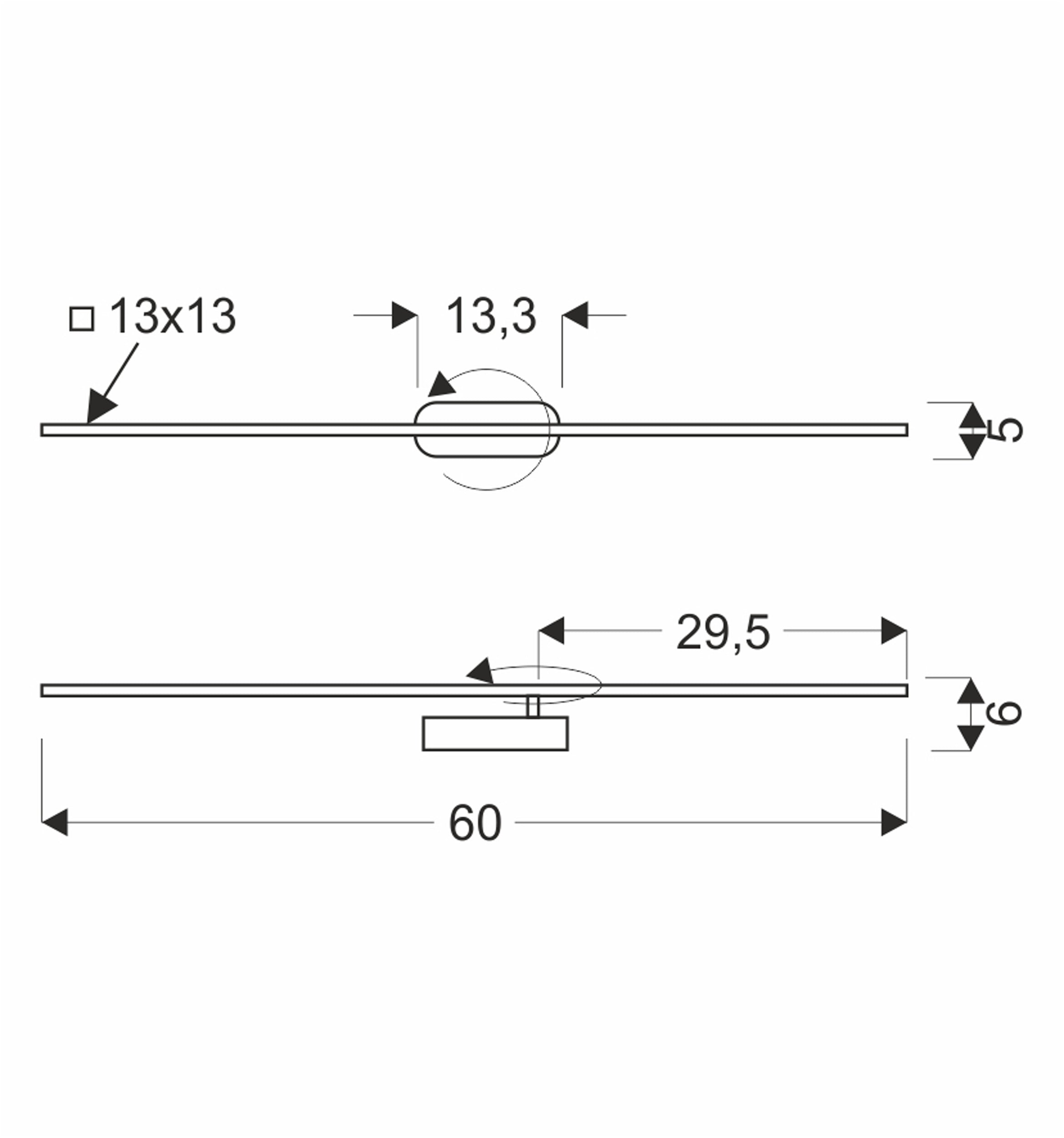 Kinkiet LED Bagette 60 cm czarny
