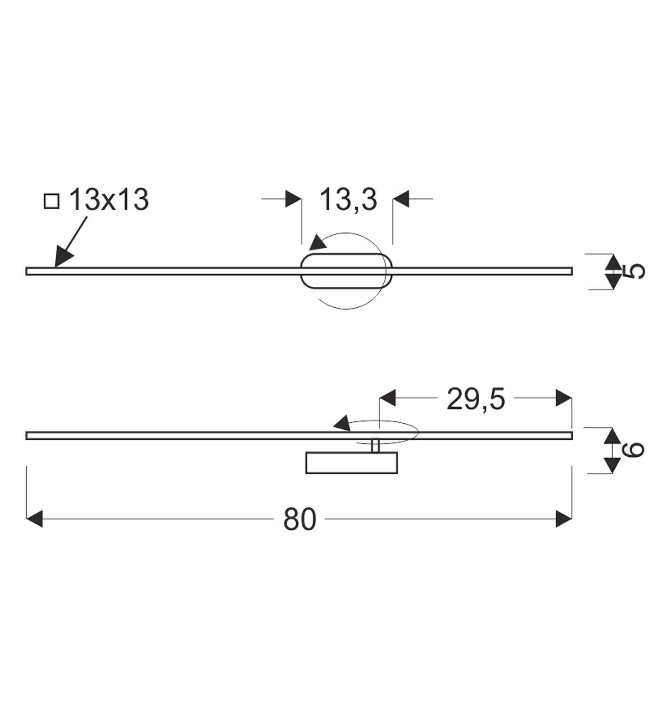 Kinkiet LED Bagette 80 cm czarny