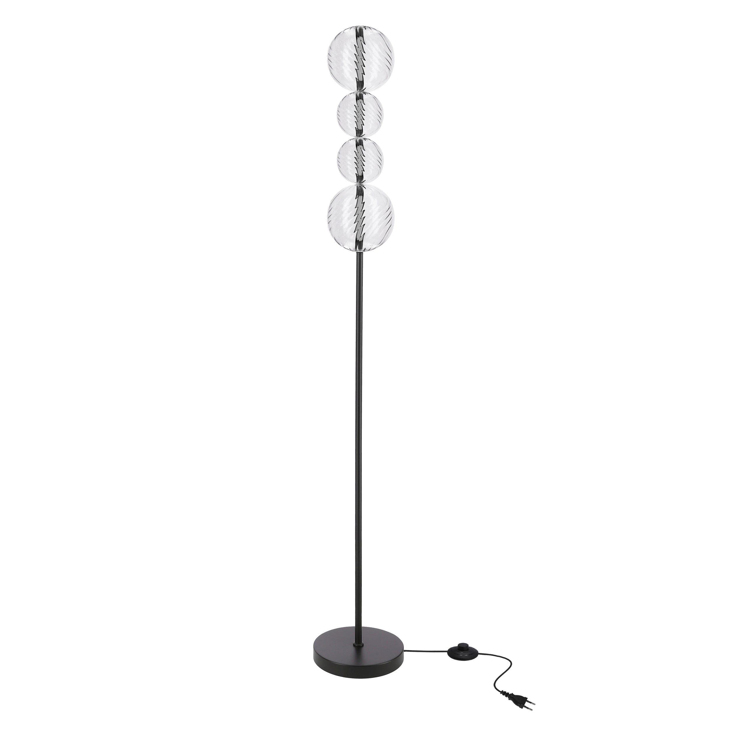 Lampa podłogowa LED Playa czarna 3000K 15W z bezbarwnym kloszem