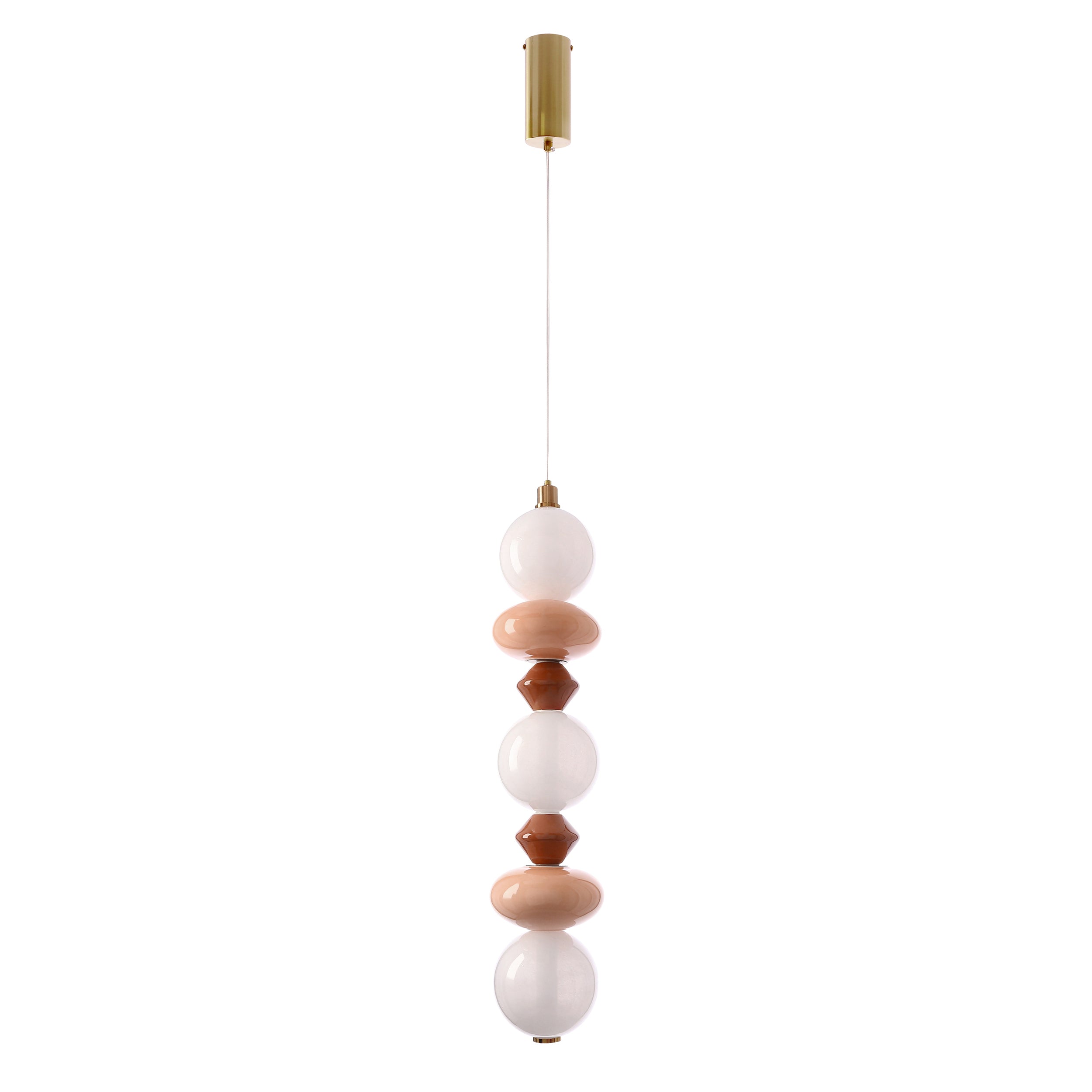 Lampa wisząca LED Flores brązowo-pomarańczowa 3000K 20W z białym kloszem