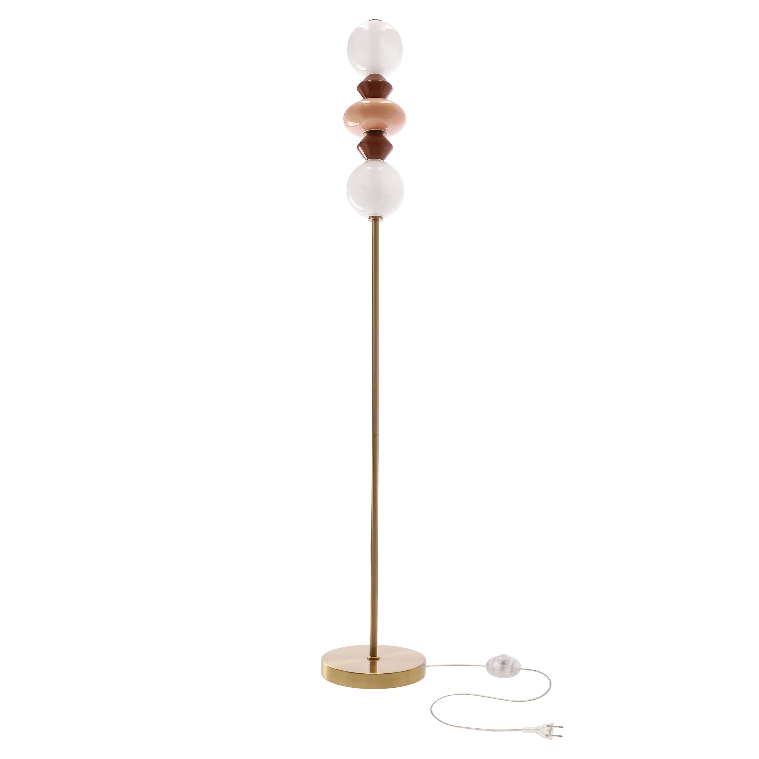 Lampa podłogowa LED Flores brązowo-pomarańczowa 3000K 15W z białym kloszem