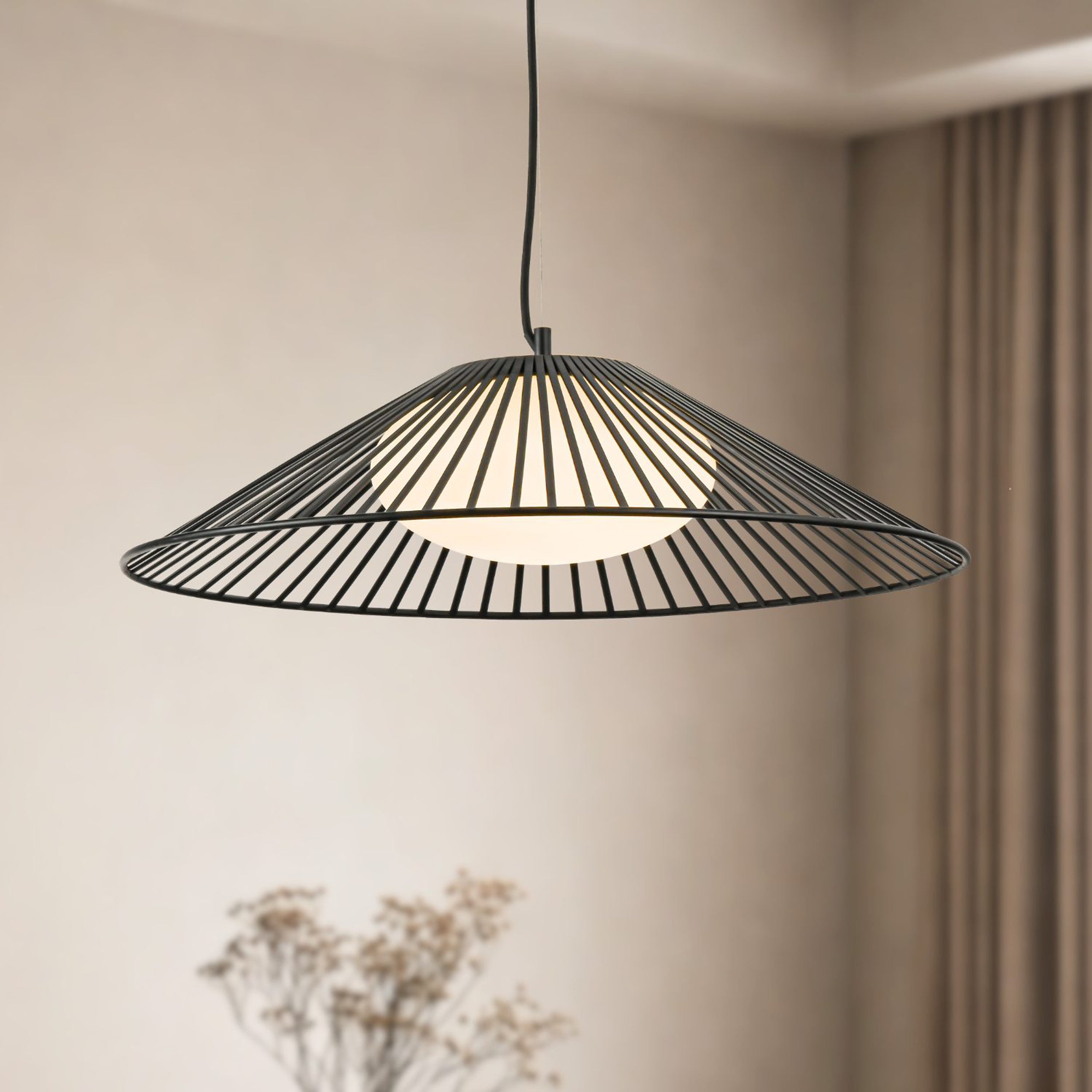 Lampa wisząca Sonte 60 czarna GX53 10W z białym kloszem
