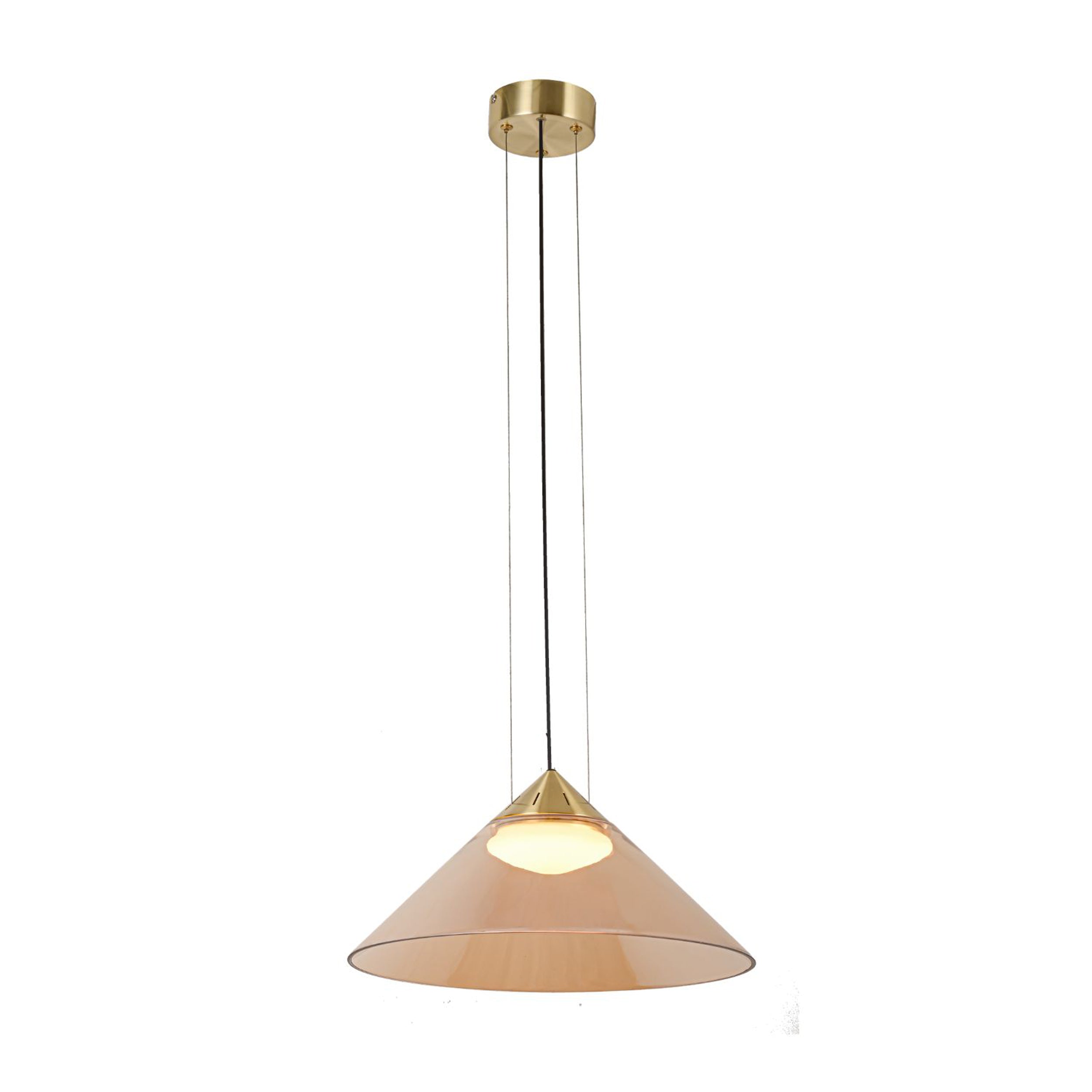 Lampa wisząca Presto 42 złota GX53 10W z bursztynowo-białym kloszem