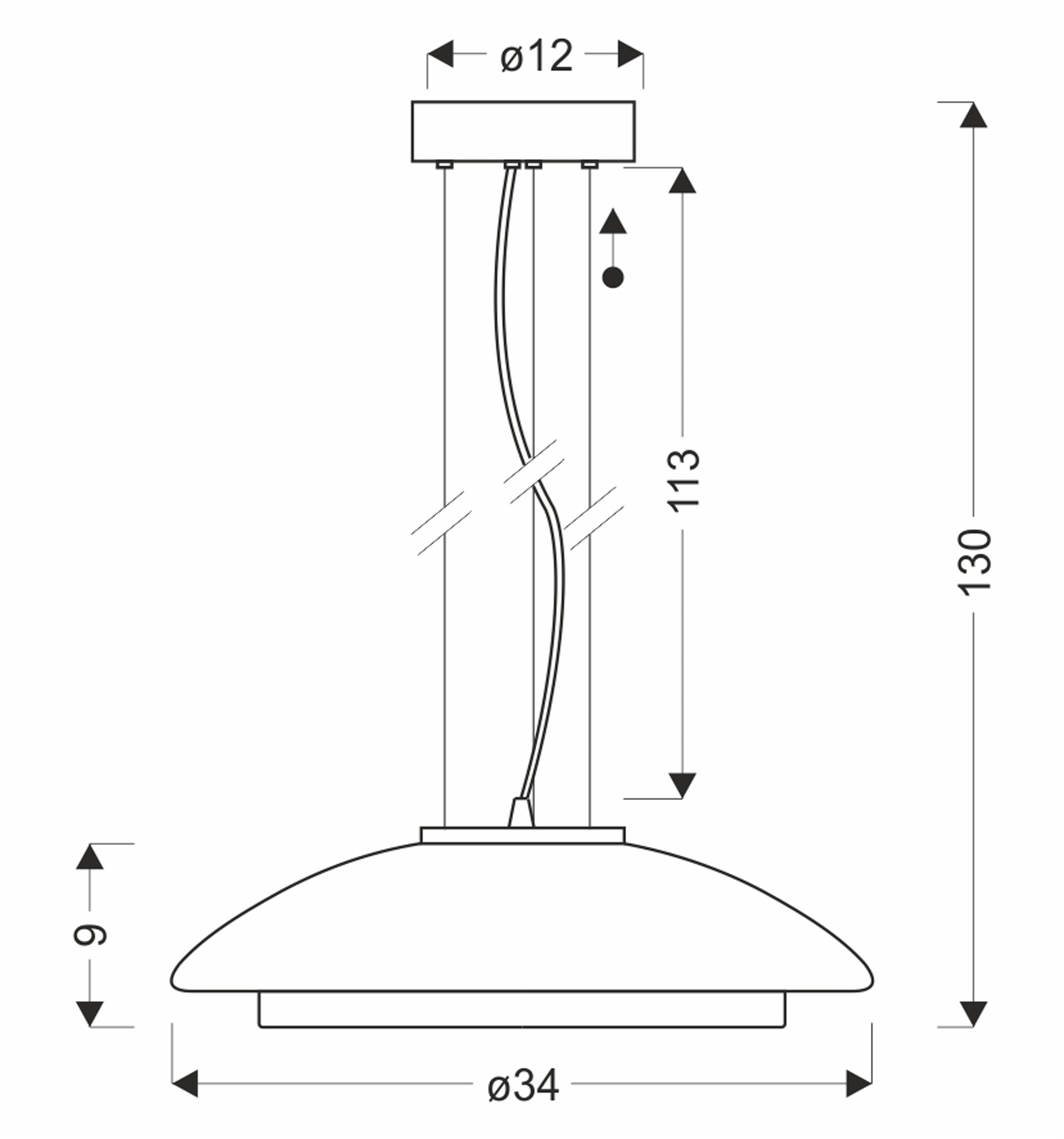 Lampa wisząca Ombre 34 złota GX53 10W z bursztynowo-białym kloszem
