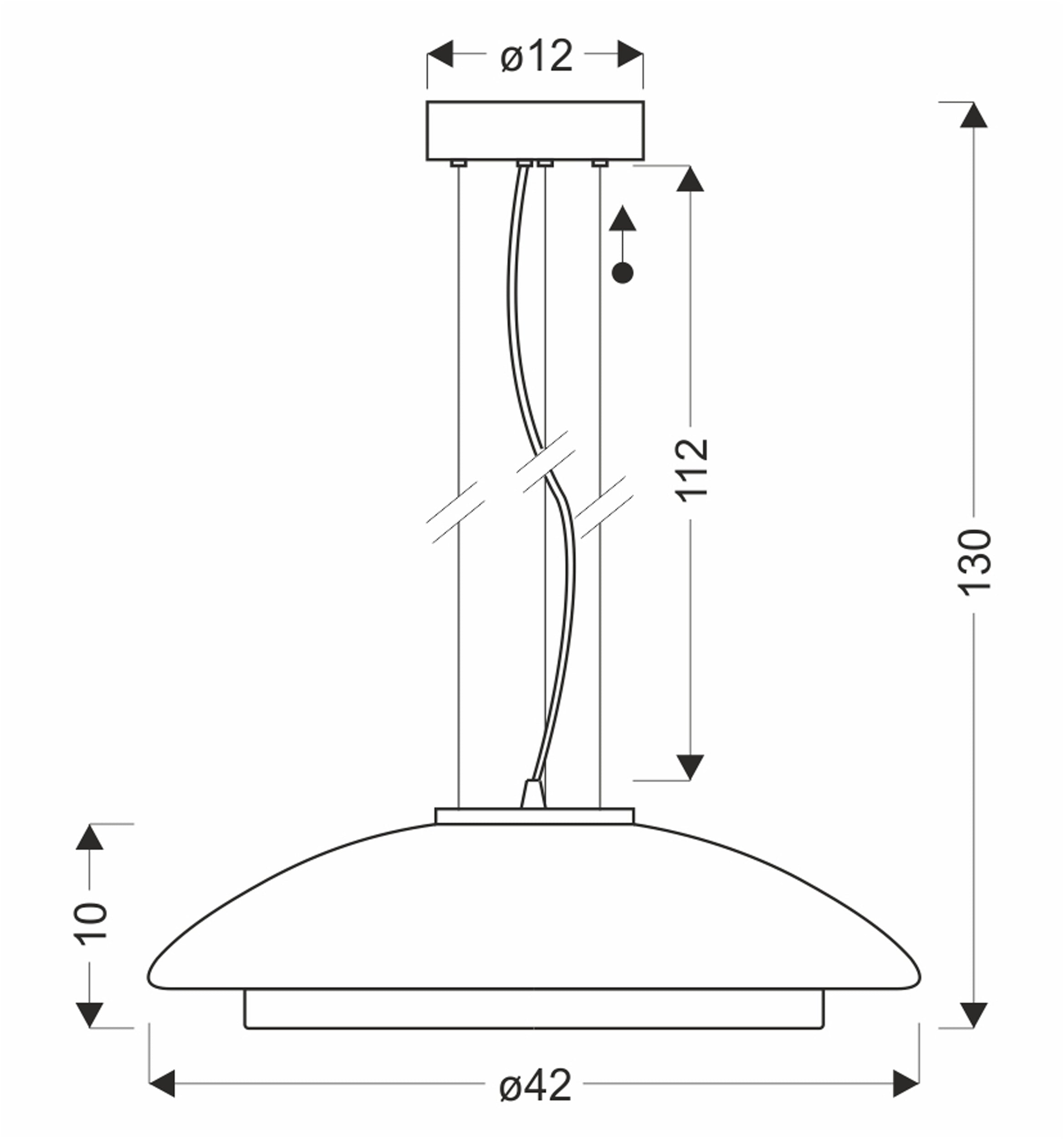 Lampa wisząca Ombre 42 złota GX53 10W z dymiono-białym kloszem