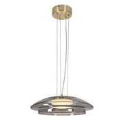 Lampa wisząca Ombre 34 złota GX53 10W z dymiono-białym kloszem