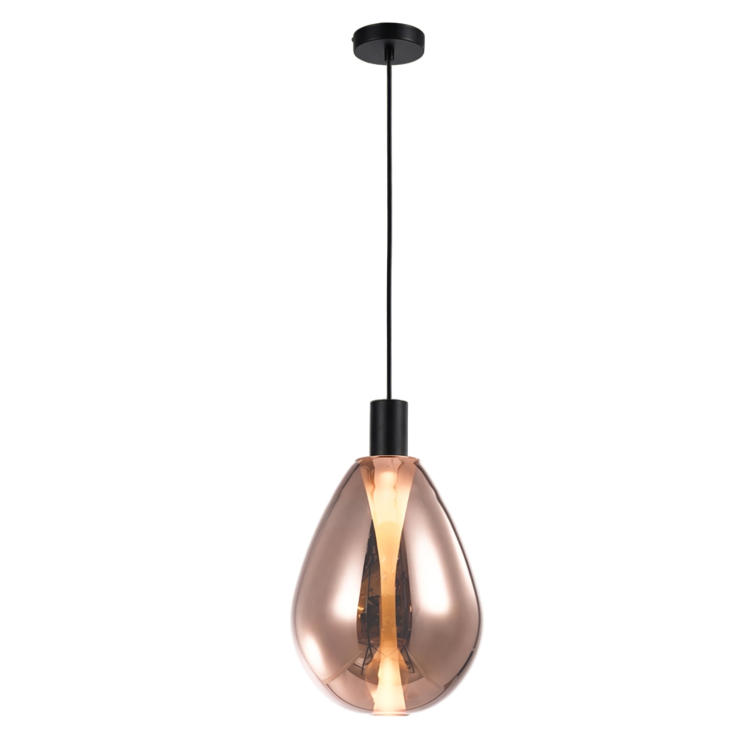 Lampa wisząca Denso 20 czarna G9 5W z miedzianym kloszem