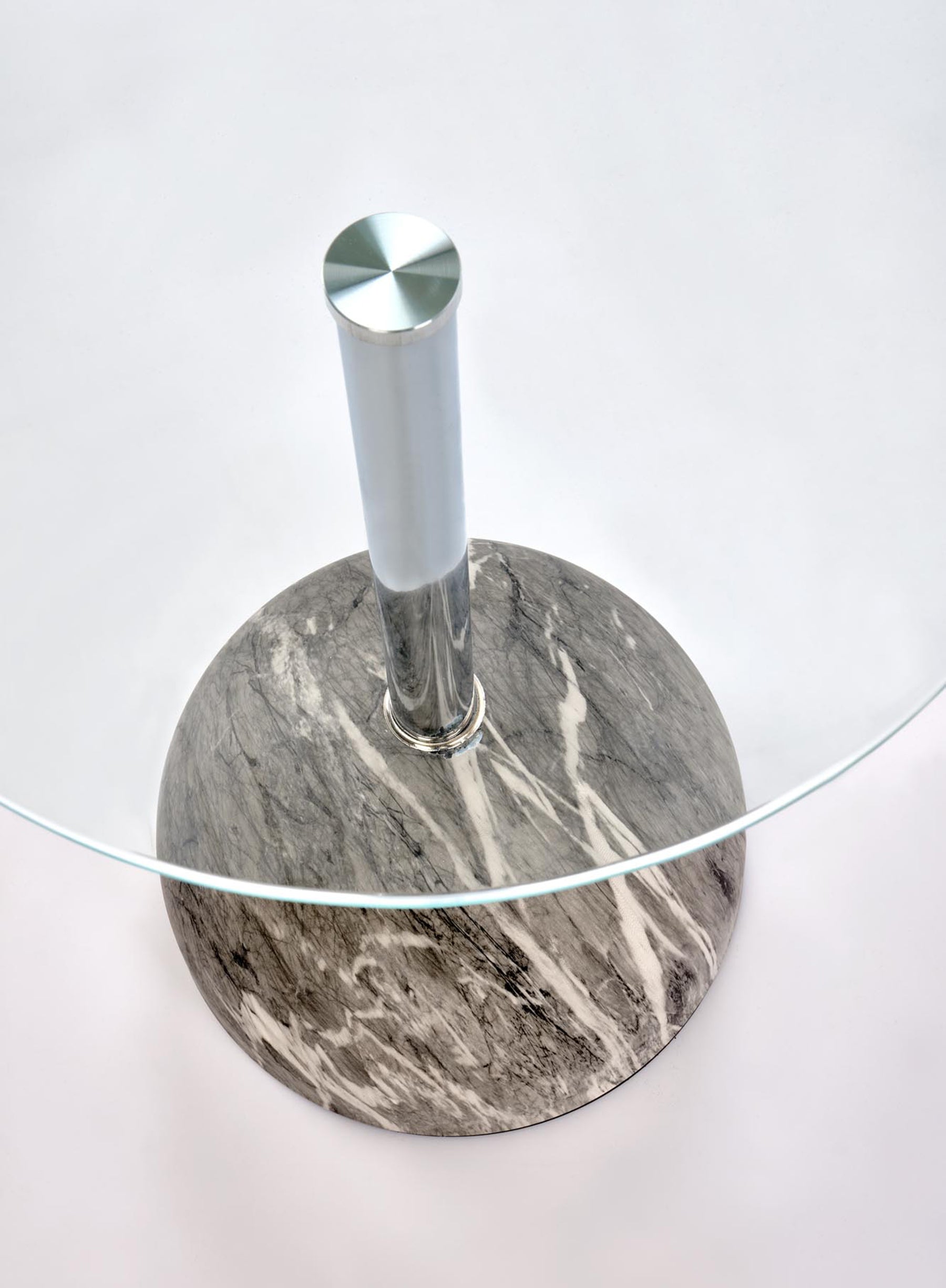 Stolik kawowy Calvane transparentny/szary - materiał metal