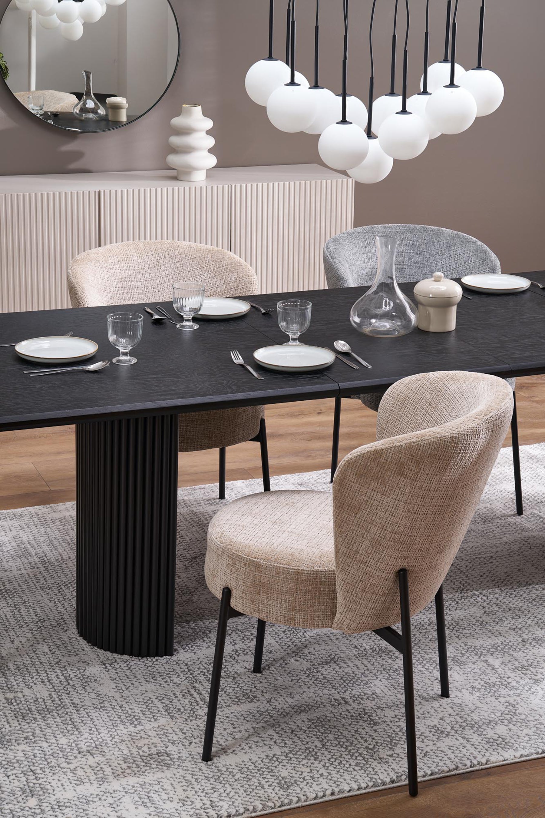 Stół rozkładany do jadalni Tavarro 160-250x90 cm dąb czarny - materiał metal