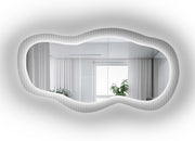 Lustro ścienne Glasori LED 80x42 cm na szkle ornamentowym