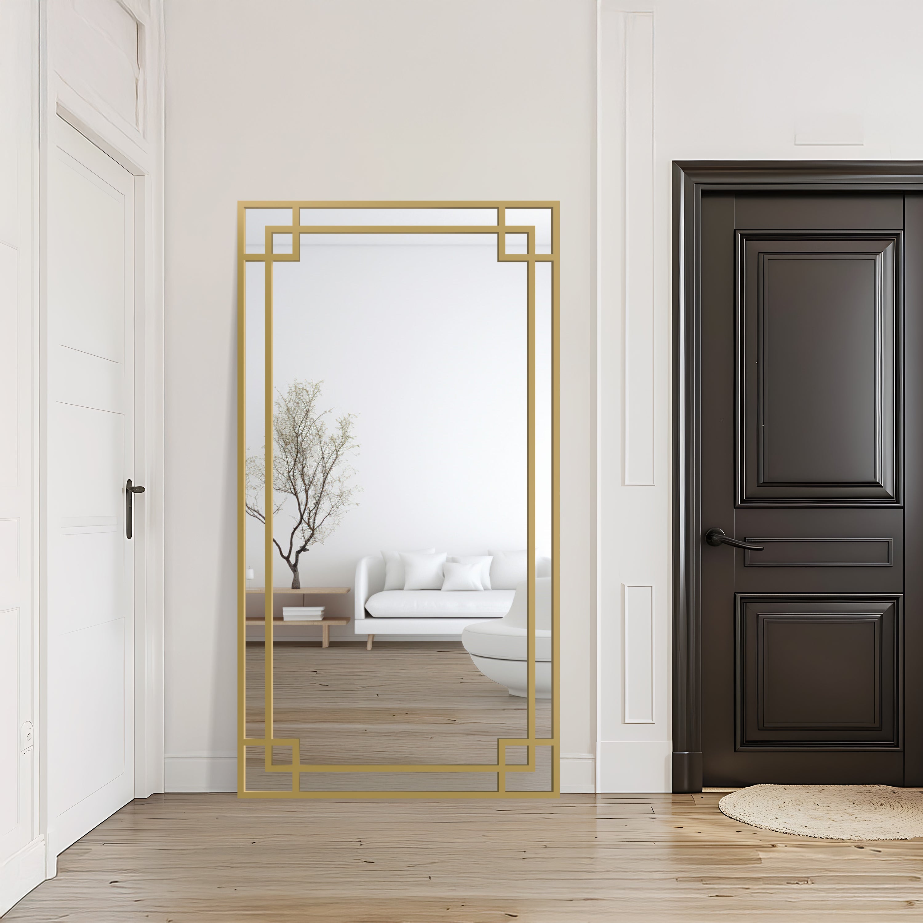 Lustro ścienne Gabriela 120x60 cm w złotej ramie