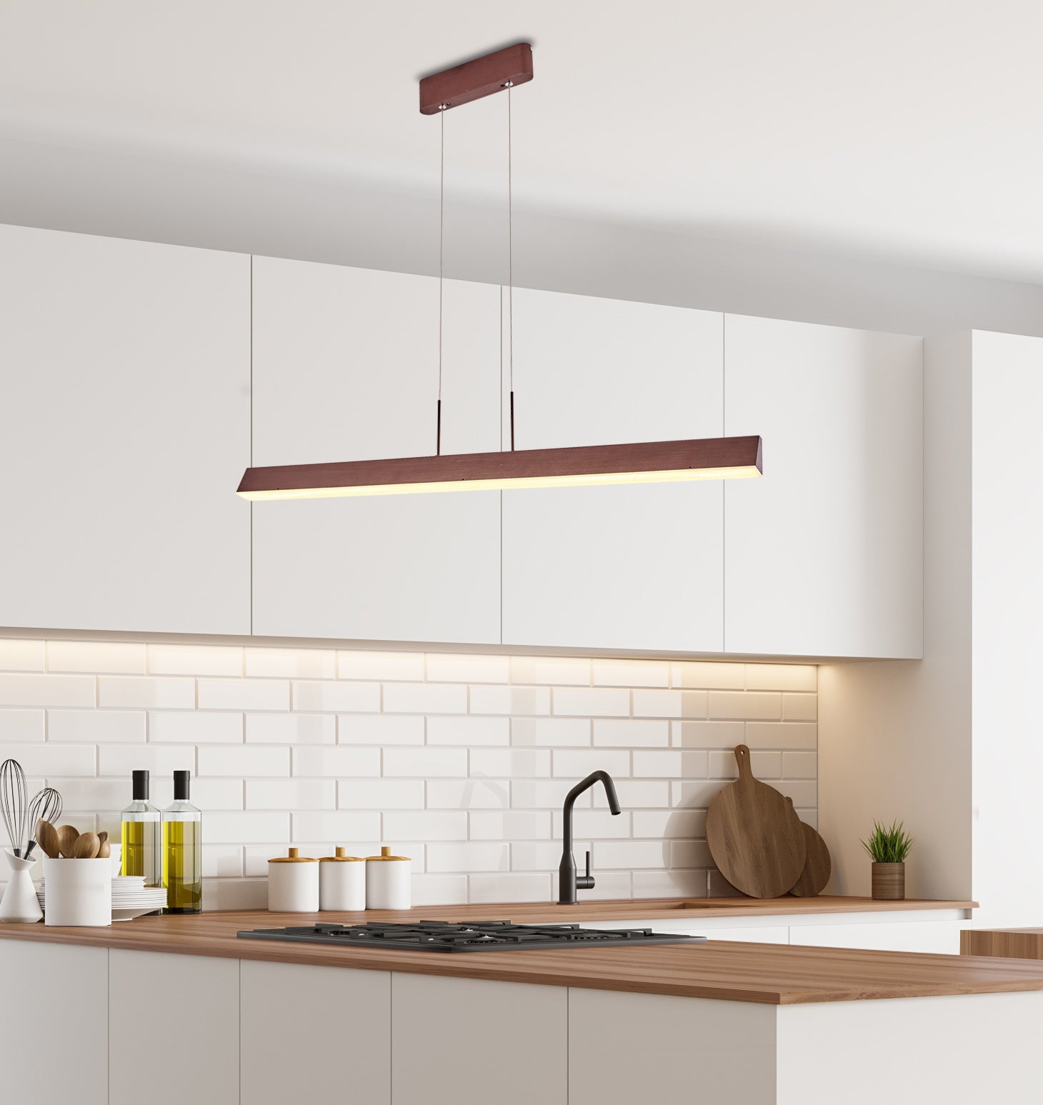 Lampa wisząca LED Coconut 91x8 brązowa 4000K 28W