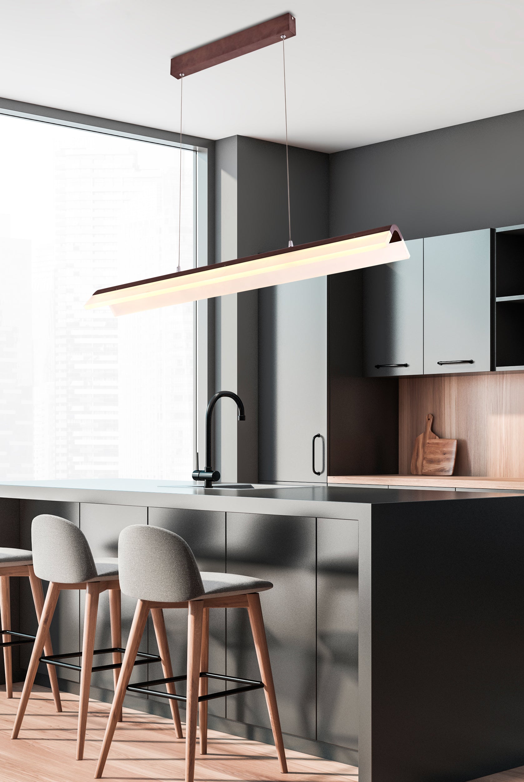 Lampa Wisząca LED Curacoa brązowa