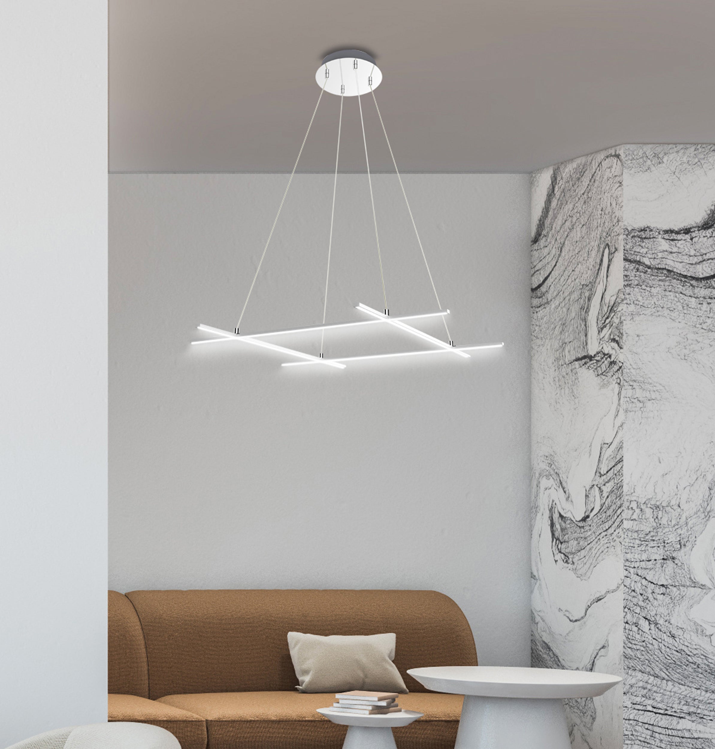 Lampa wisząca LED Andros 70x70 srebrna 4000K 40W