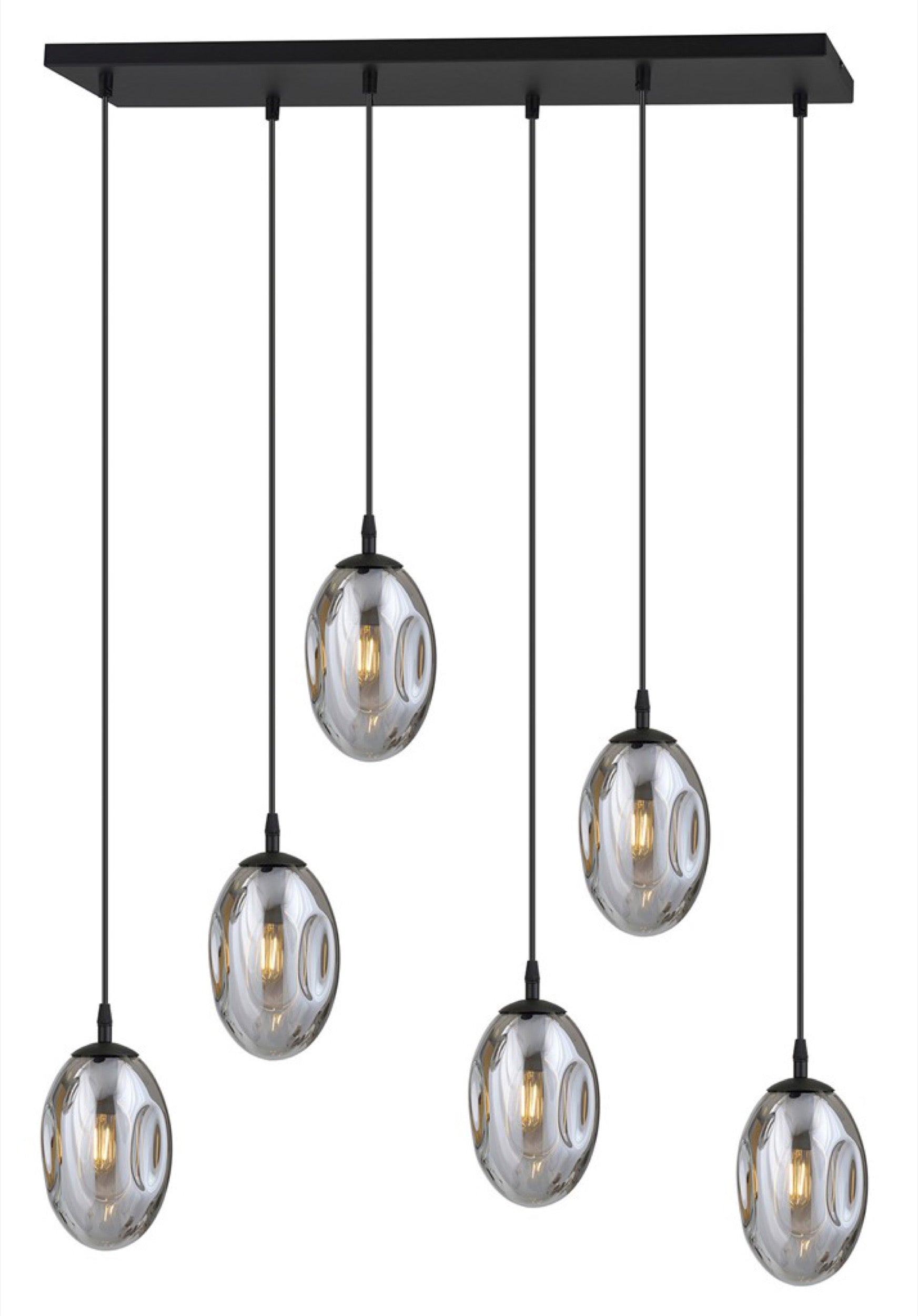 Lampa sufitowa Astral x6 czarno-szara