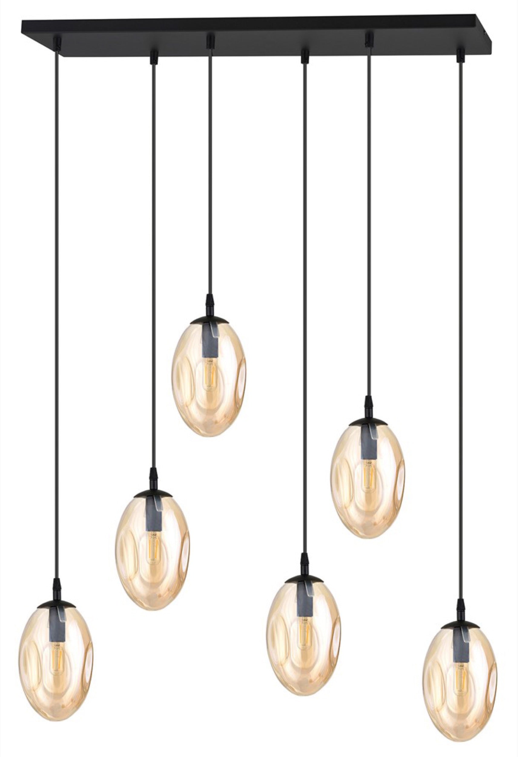 Lampa sufitowa Astral x6 czarno-beżowa