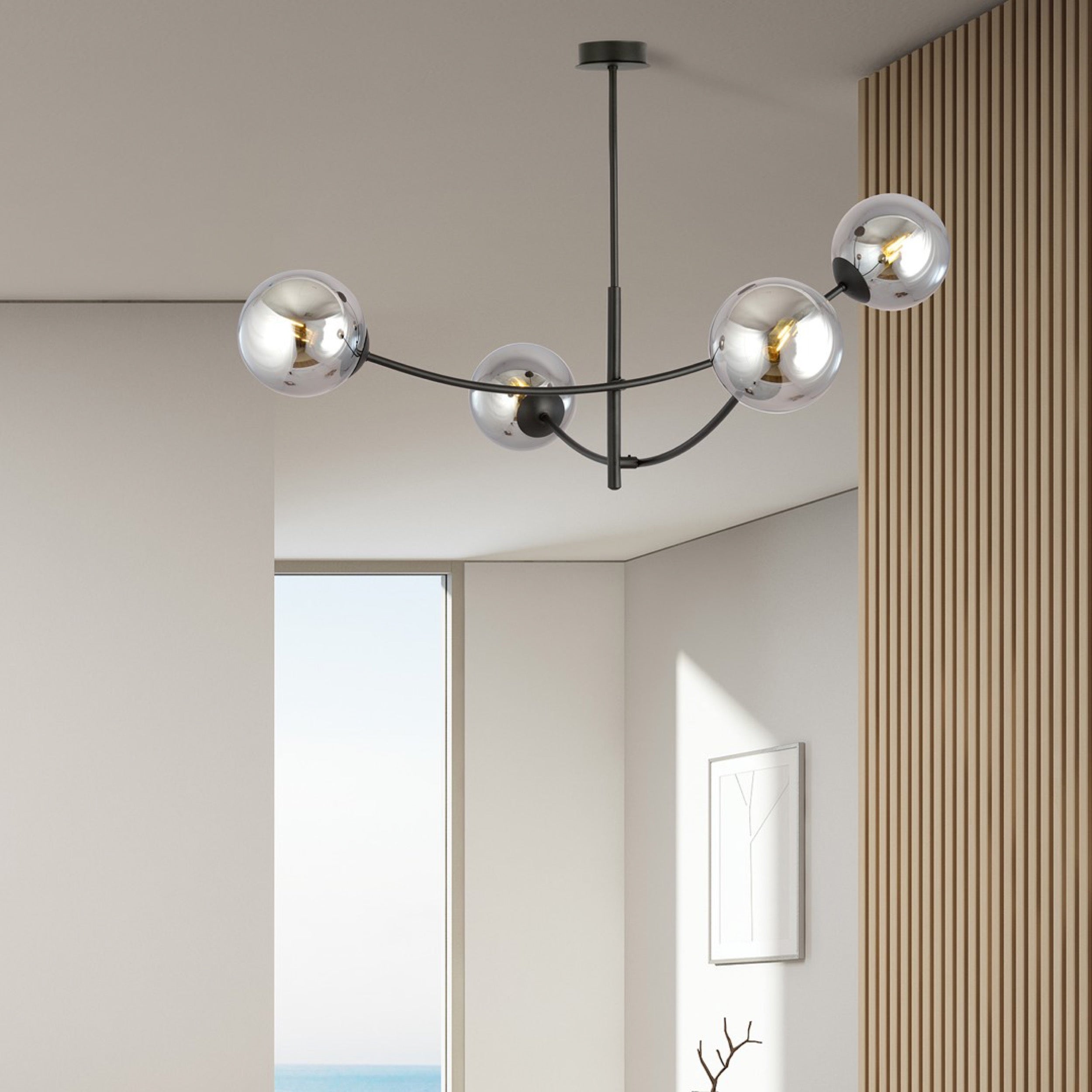 Lampa sufitowa Hunter x4 czarno-szara