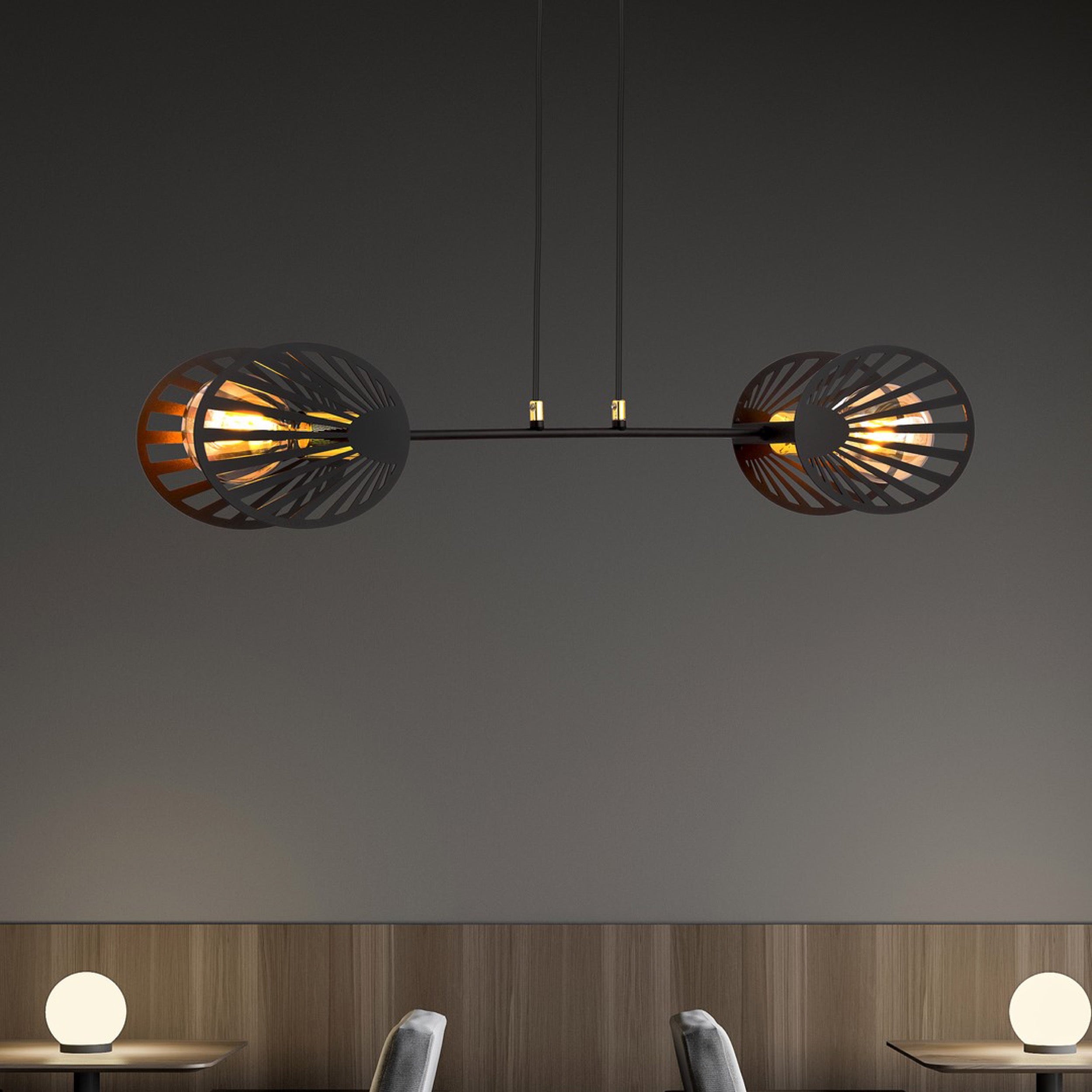 Lampa sufitowa Playa x2 czarna