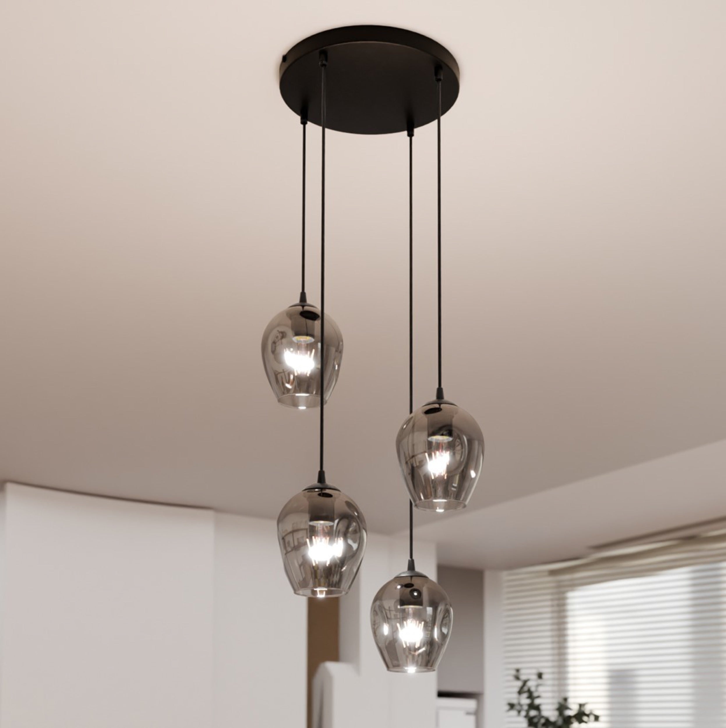 Lampa sufitowa Istar x4 czarno-szara