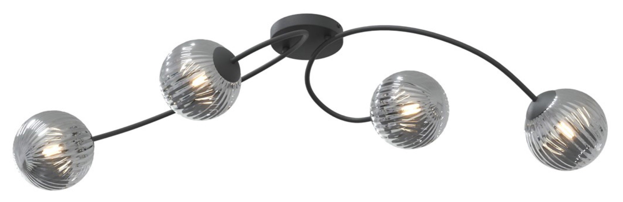 Lampa sufitowa Vibra x4 czarno-szara
