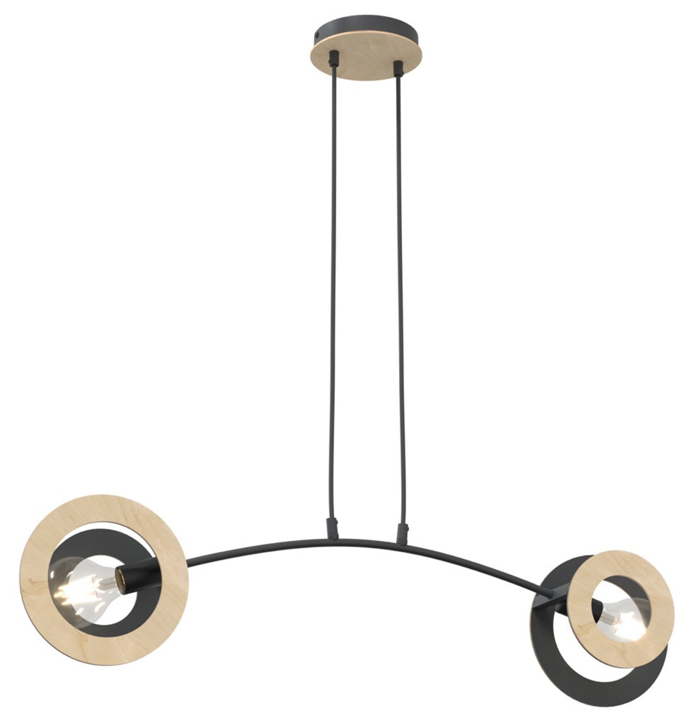 Lampa sufitowa Skiva x2 czarno-brazowa