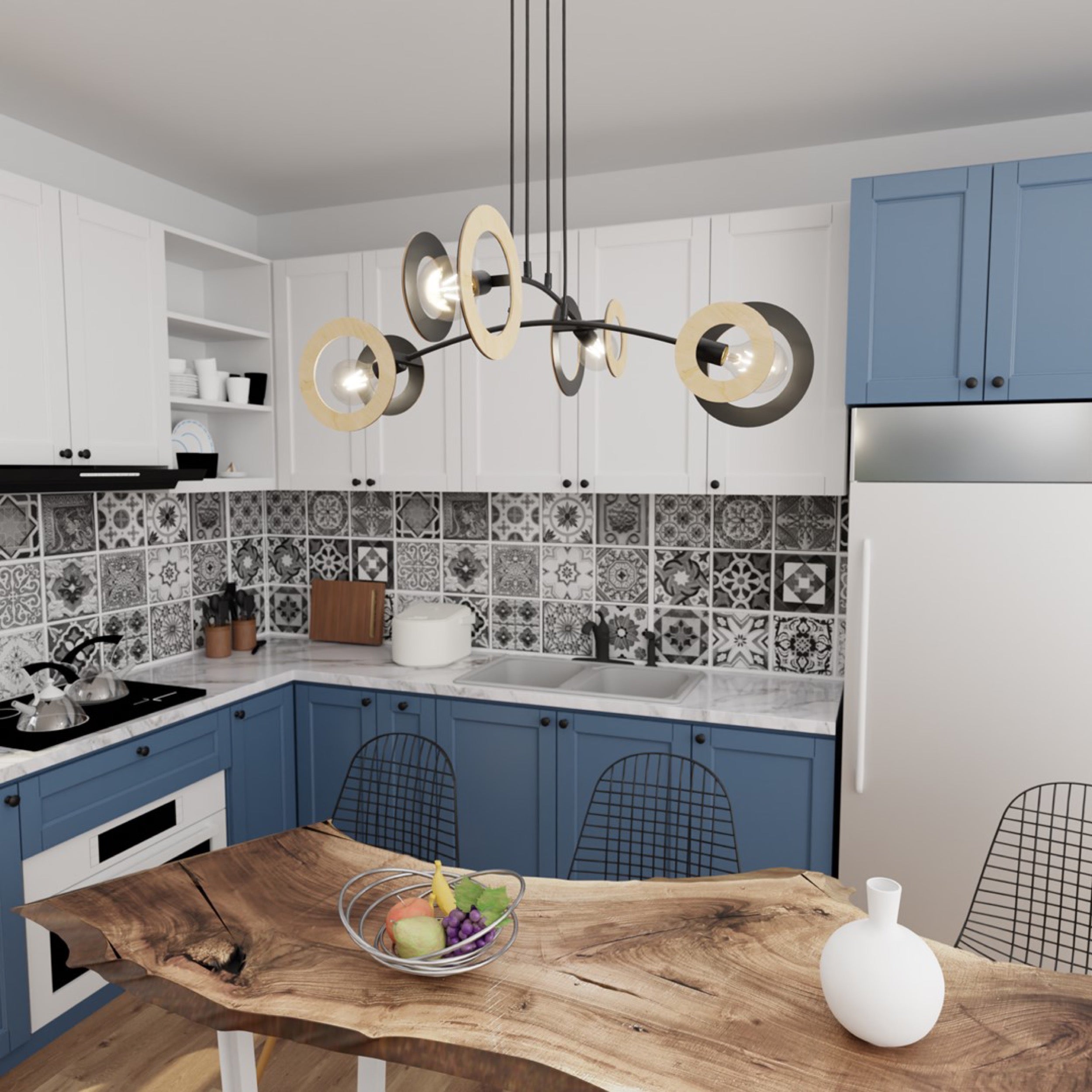 Lampa sufitowa Skiva x4 czarno-brazowa