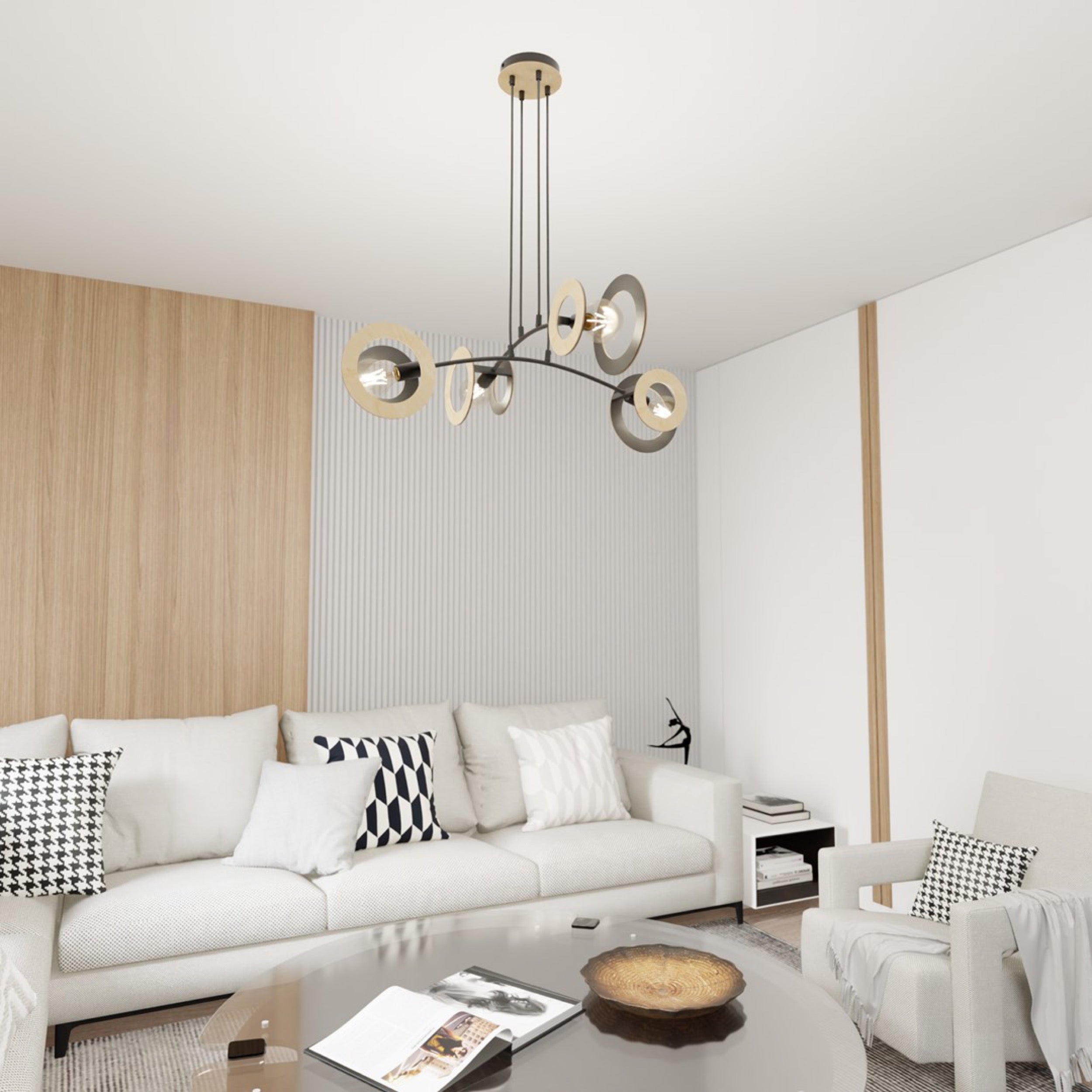 Lampa sufitowa Skiva x4 czarno-brazowa