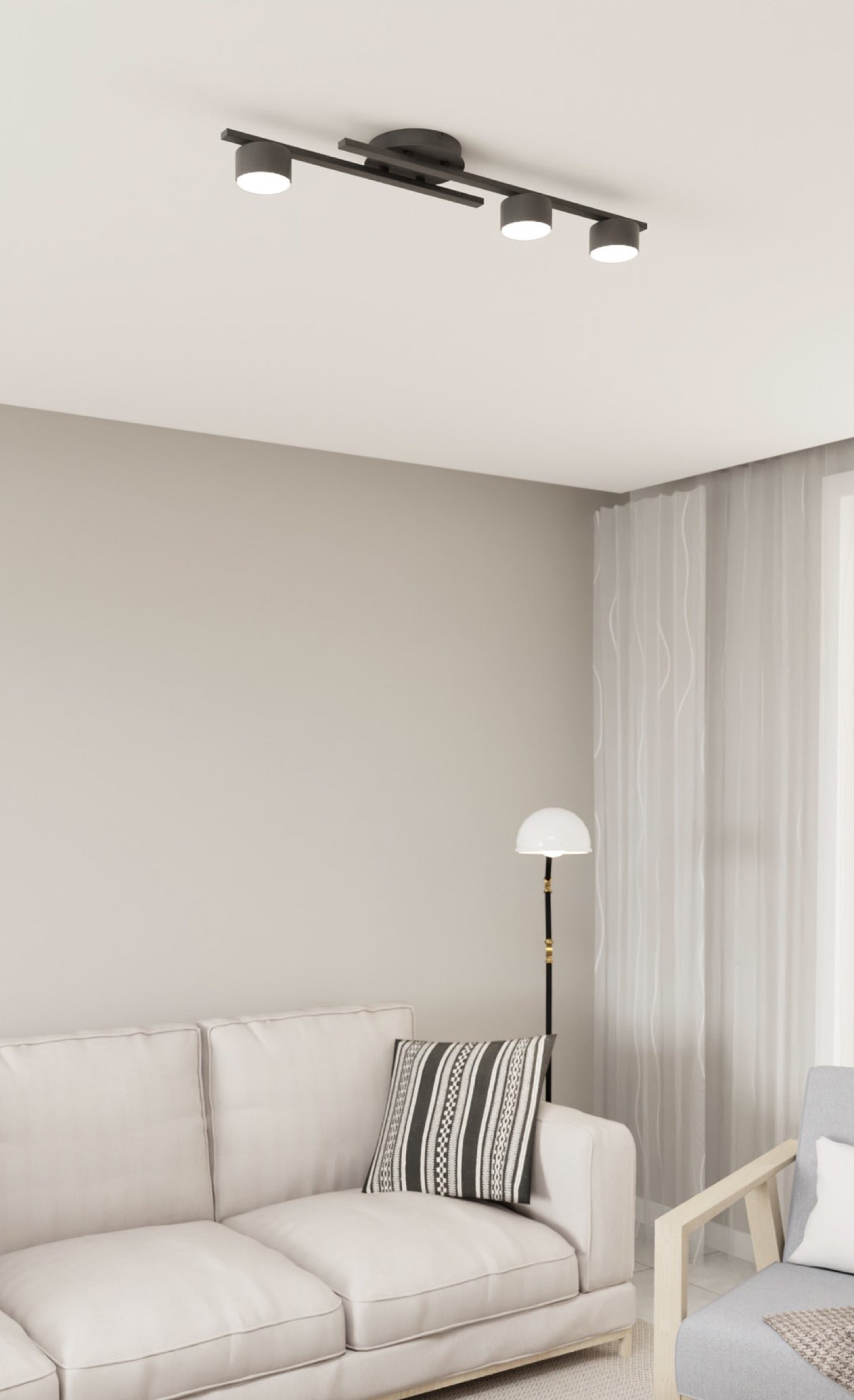 Lampa sufitowa Fragment x3 czarna