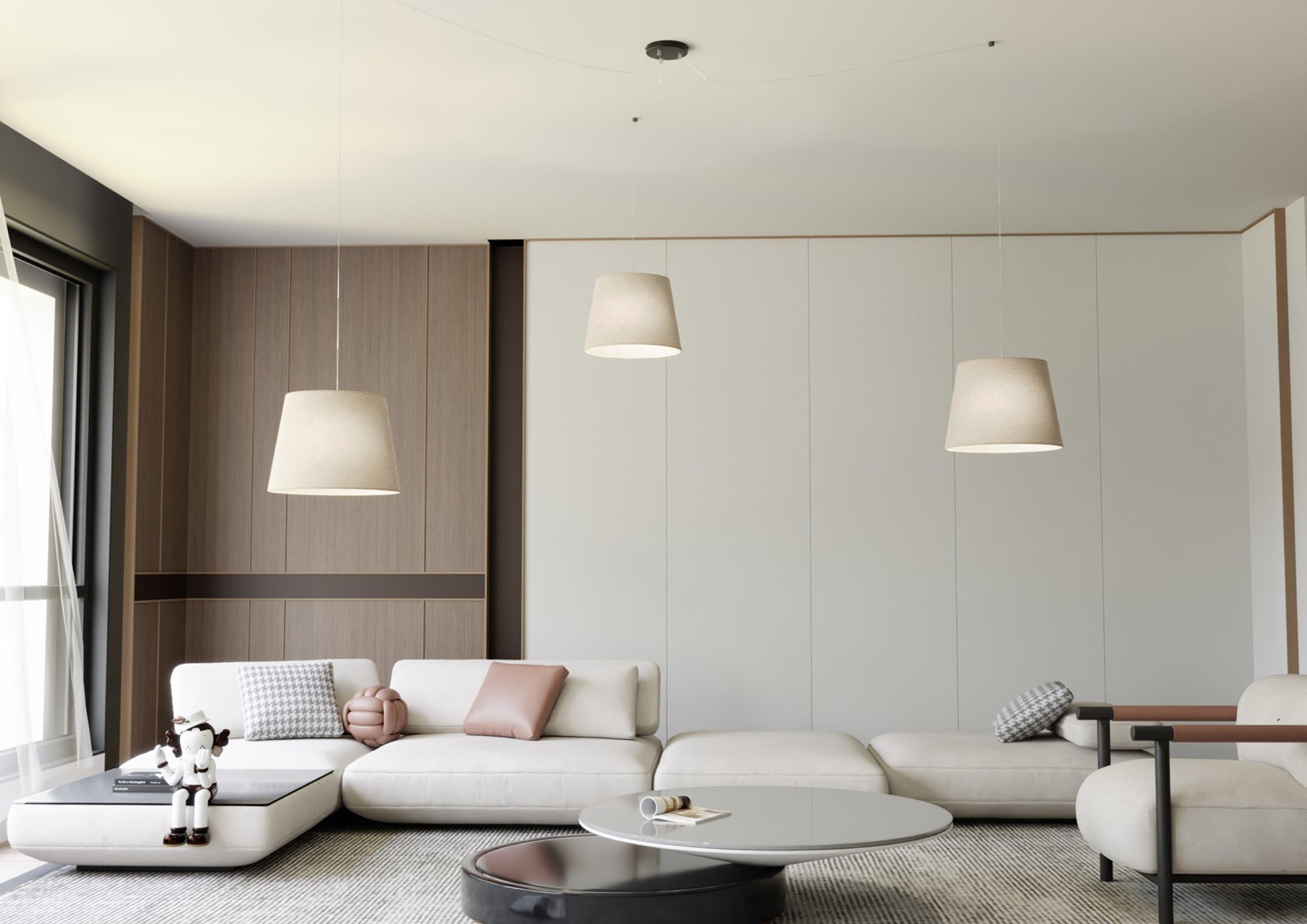 Lampa sufitowa Ascot x3 beżowa